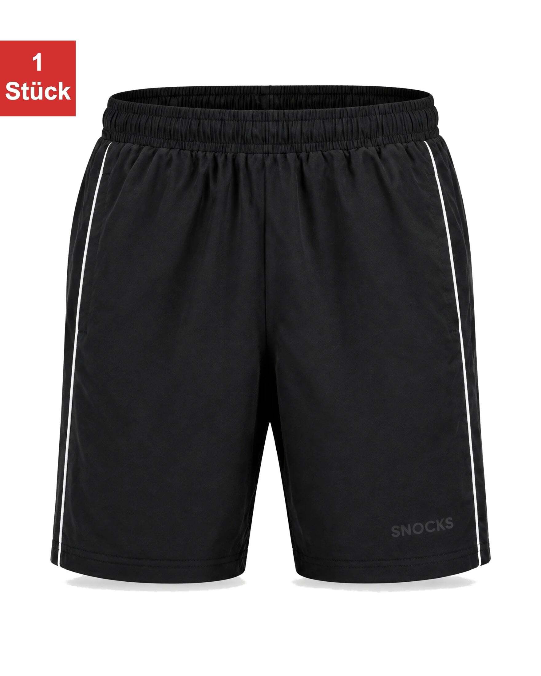 SNOCKS Trainingsshorts Sport Shorts mit Kontraststreifen für Herren (1-tlg) mit verstellbarem Bund und Seitentaschen
