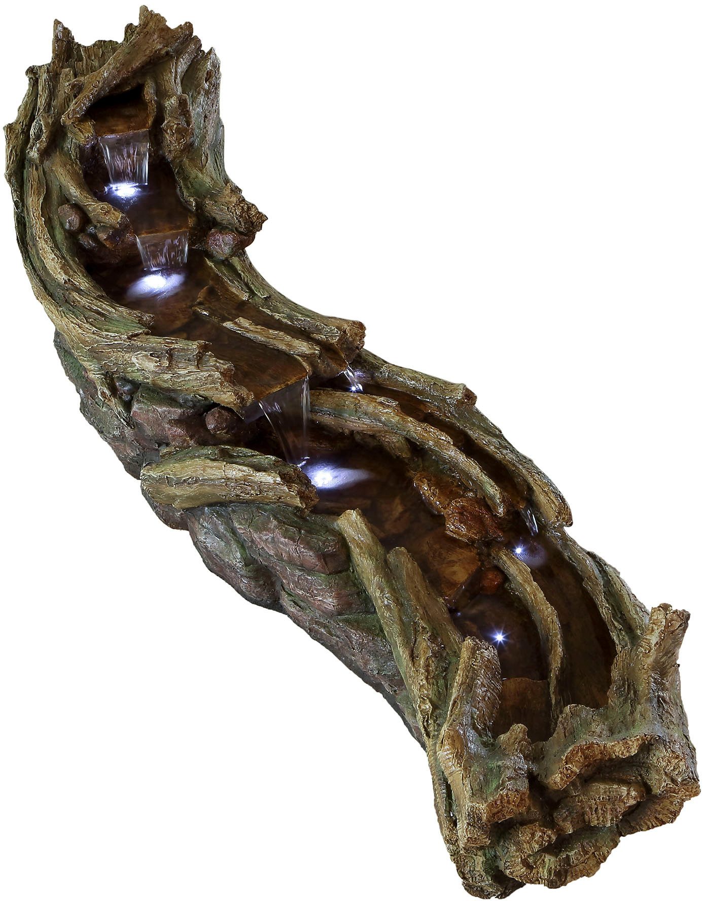 AcquaArte Gartenbrunnen Wasserspiel AVISIO, Komplettset mit LED-Beleuchtung, Pumpe und Anschlussmaterial