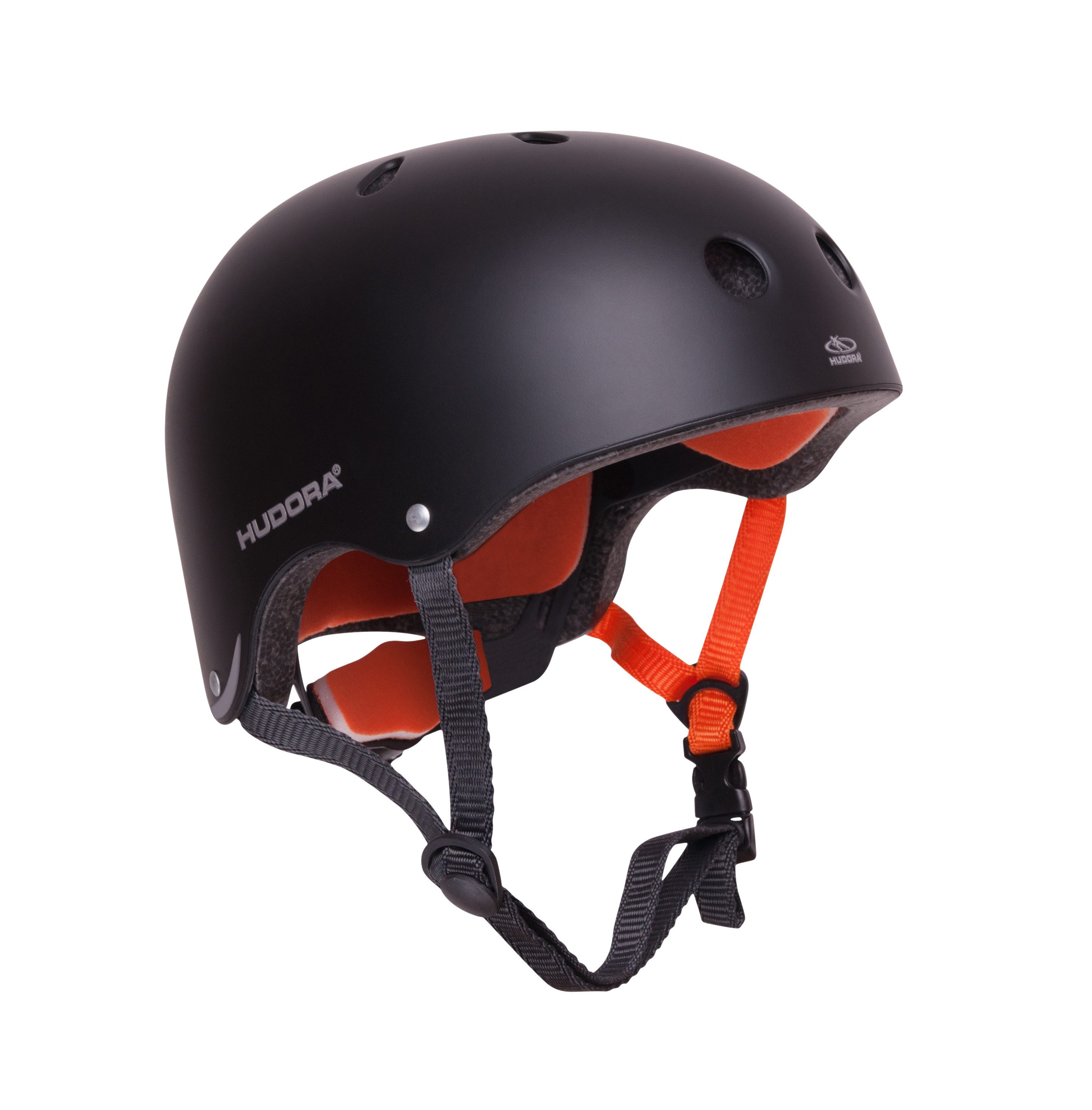 Hudora Skatehelm / Fahrradhelm für Kinder Anthrazit / Grün, Gr. 51-55 56-60, S-M, größenverstellbarer Allrounderhelm mit Schnellverschluss