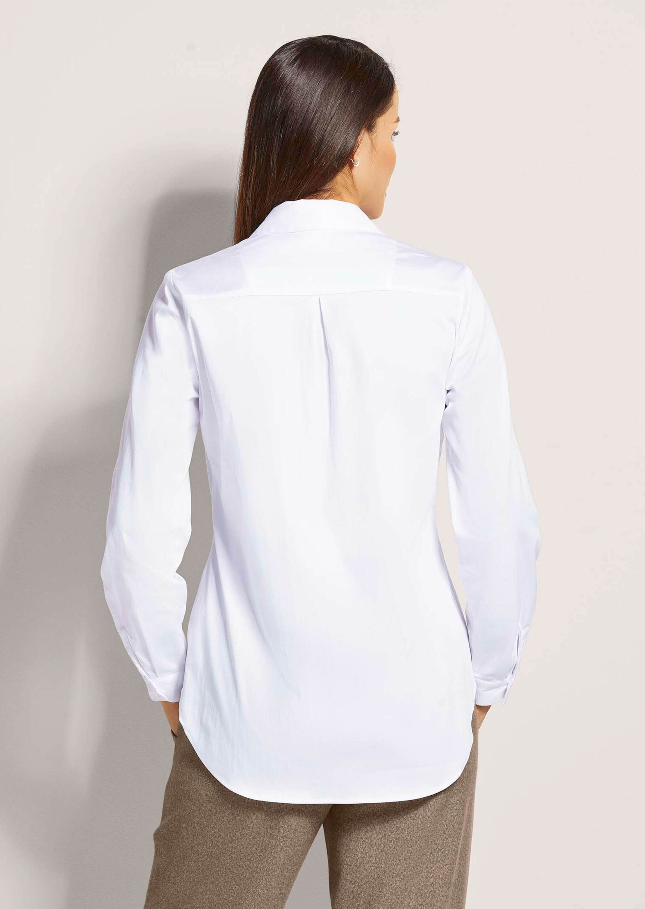 MADELEINE Hemdbluse Stilvolle Langarmbluse mit Klappkragen Elegante Bluse mit verdeckter Knopfleiste und Langarm