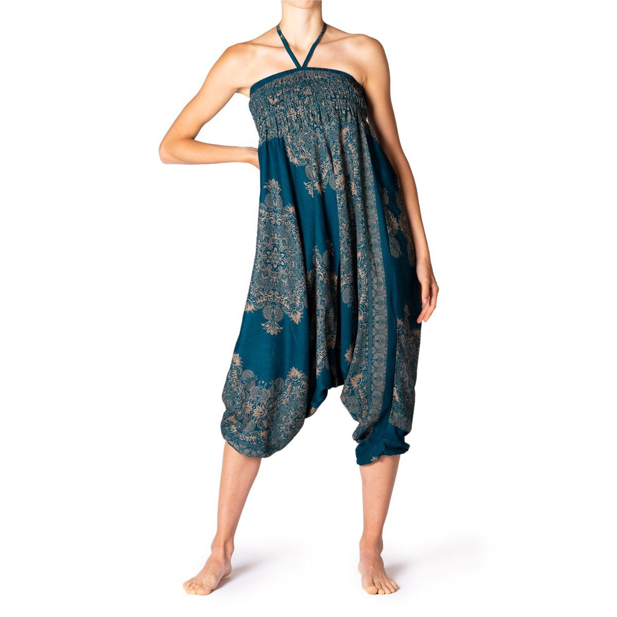 PANASIAM Haremshose Aladinhose AeOrnament Haremshose aus 100% natürlicher Viskose auch als Overall tragbar Damen Pumphose bequeme Freizeithose – Bild 3 von 4