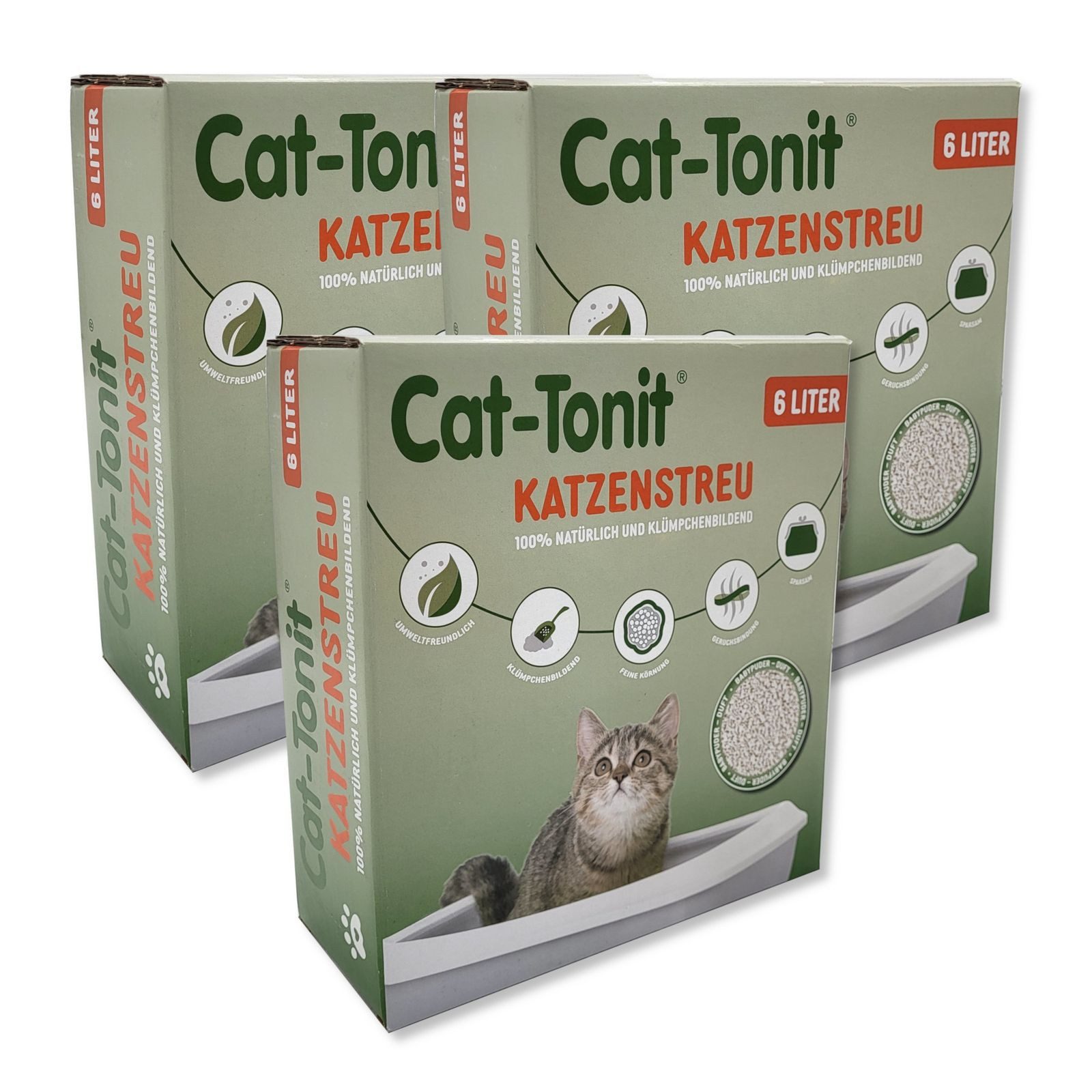 BURI Katzenstreu Katzenstreu 18L (15,6Kg) duftend Klumpstreu Haustierstreu Einstreu