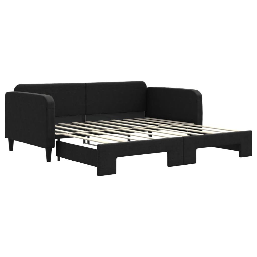 vidaXL Bett Tagesbett Ausziehbar Schwarz 90x190 günstig online kaufen
