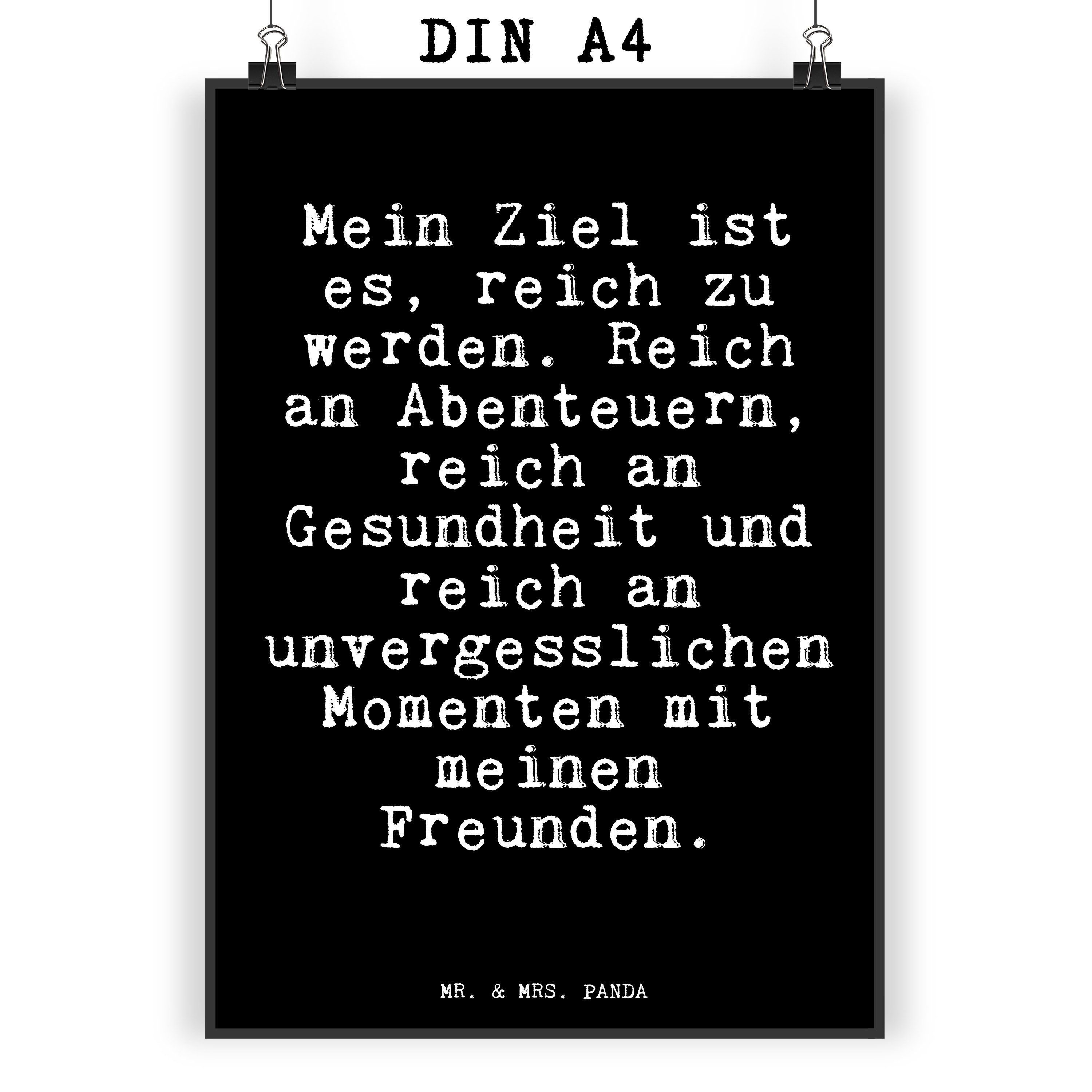 Mr. & Mrs. Panda Poster DIN A4 Mein Ziel ist es,... Schwarz