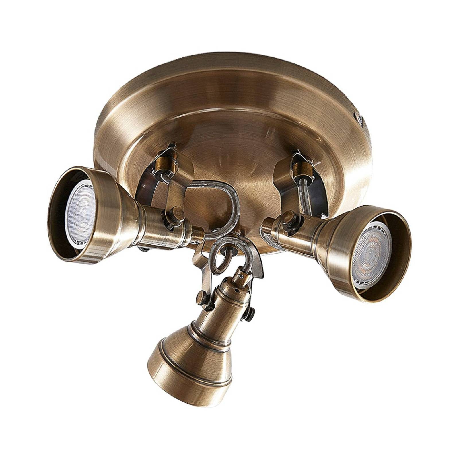 Lindby Deckenleuchten Perseas, Metall, Bronze IP20, 3 x 5 W LED