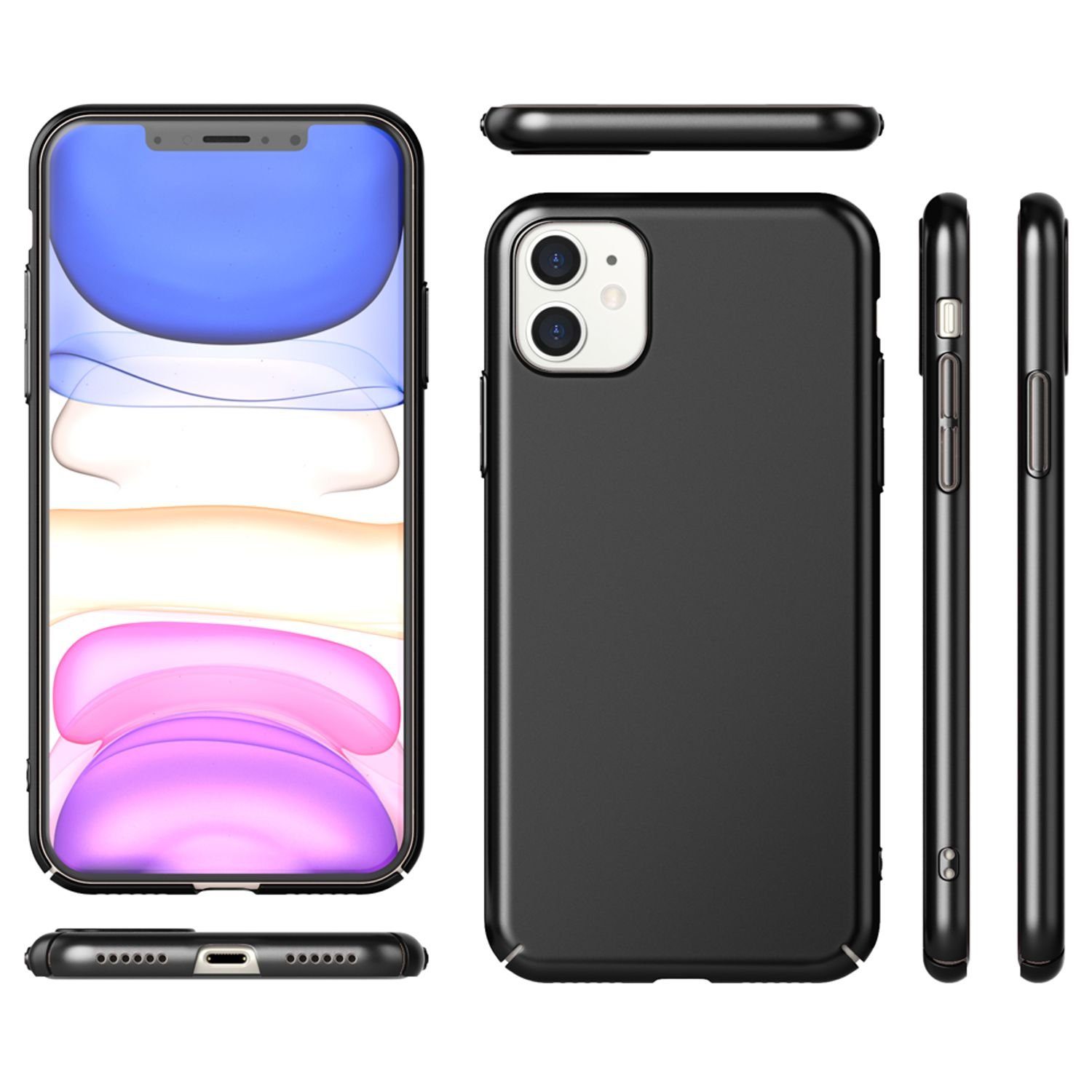Nalia Smartphone-Hülle Apple iPhone 11, Ultra Dünne 0,5mm Hülle / Mattes Hardcase / Silk Touch / Extra Leicht