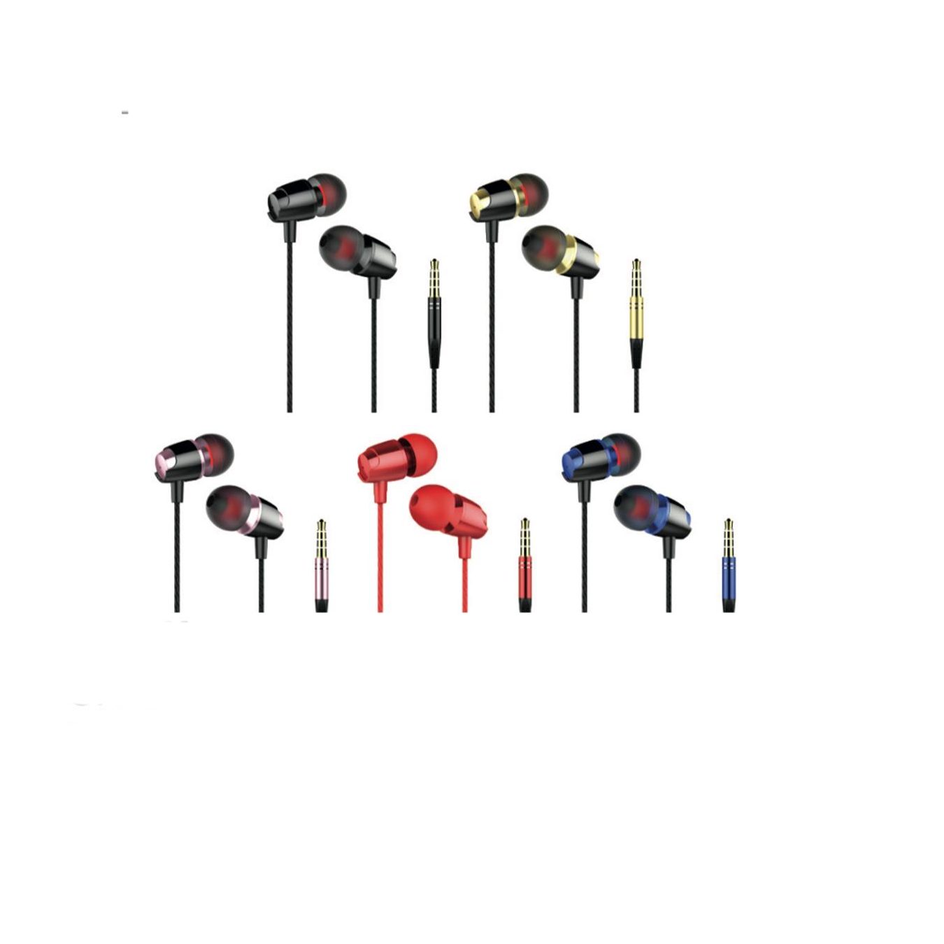 In-Ear mm Headset AUX Stereo Anschluss Ohrhörer Sunix In-Ear-Kopfhörer Kopfhörer Sunix Blau 3,5