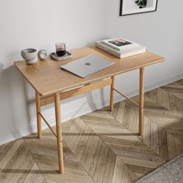 Gozos Schreibtisch Pruna Massivholz aus Bambus, Homeoffice, 105*55 & 125*60cm