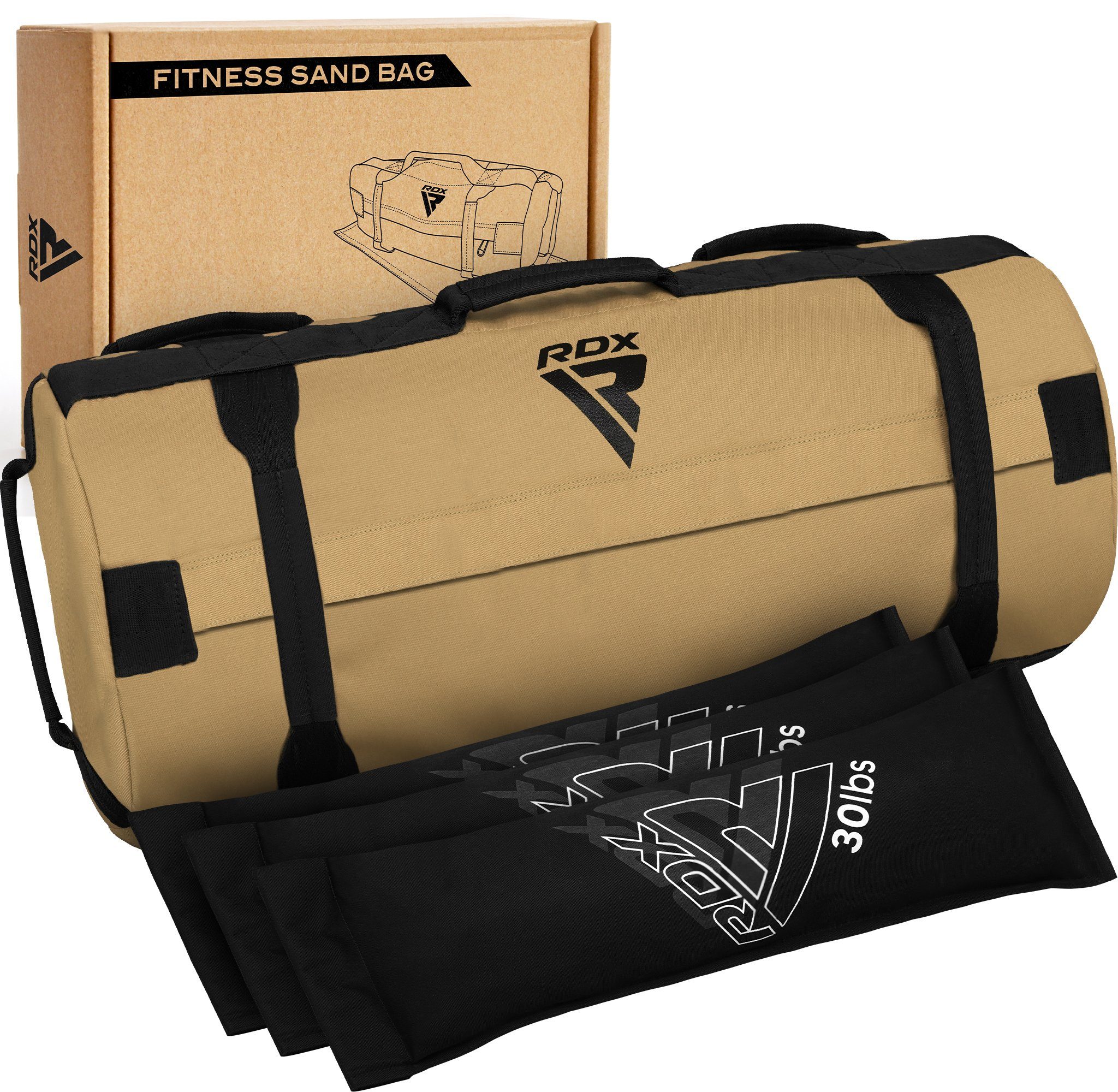 RDX Sports Gymbag RDX Sandbag Power Bag für Krafttraining mit Griffen und Reißverschluss