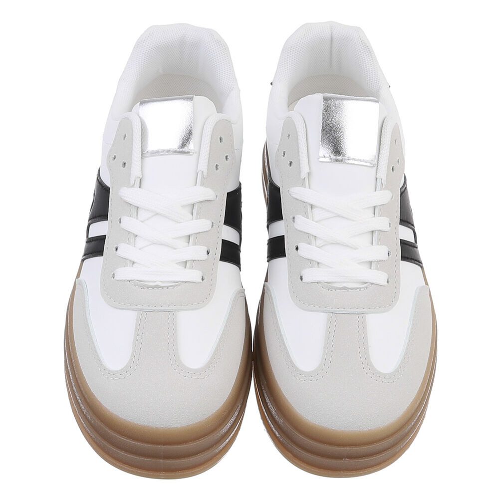 Ital-Design Damen Low-Top Freizeit Sneaker (88843368) Keilabsatz/Wedge Sneakers Low in Weiß