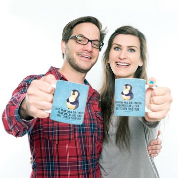 Mr. & Mrs. Panda Kinderbecher Pinguin Diät - Eisblau - Geschenk, Selbstliebe, Abspecken, Outdoorges, Kunststoff, Mikrowellenbeständig