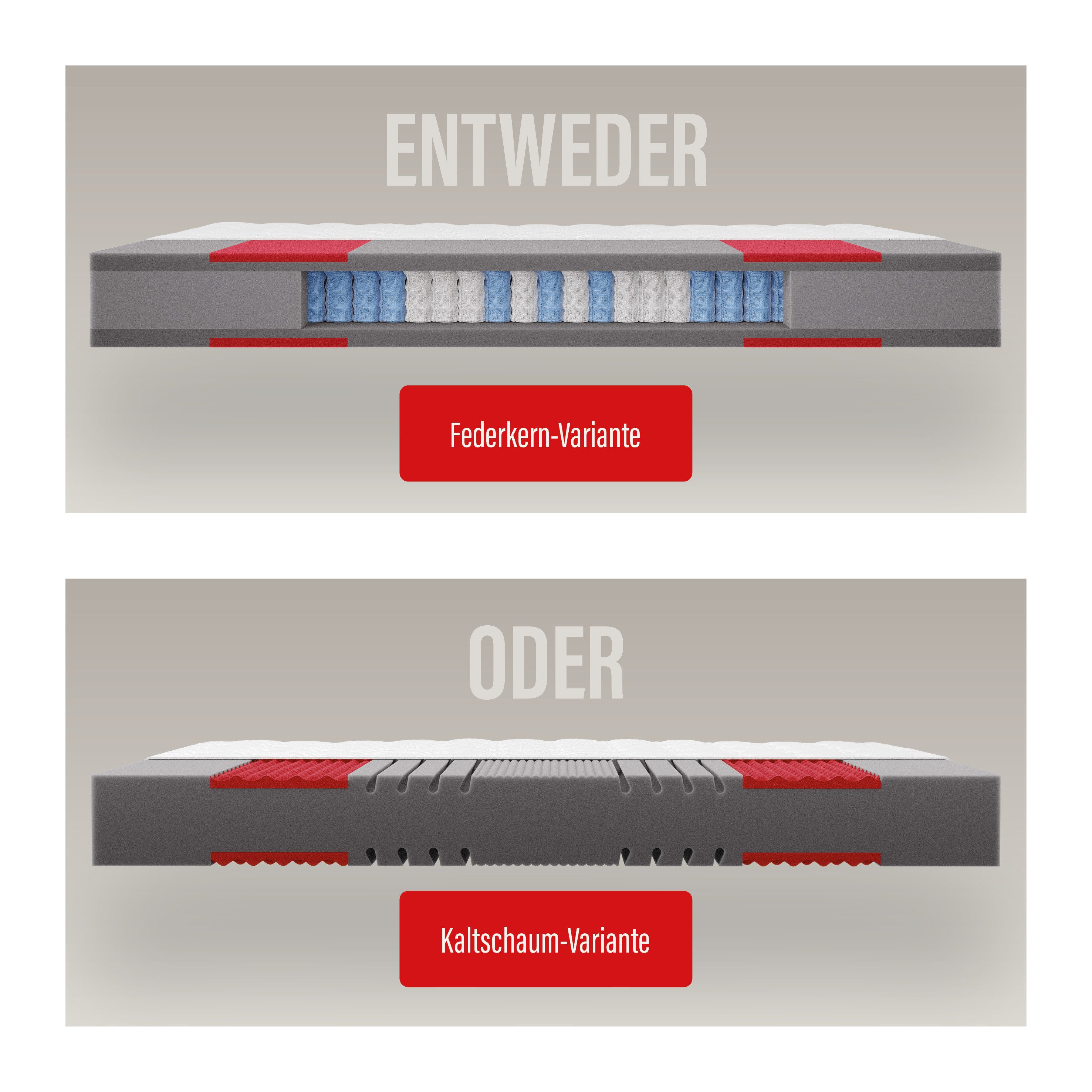 Taschenfederkernmatratze Neuheit: Paradies Prolife Supreme, Matratze 90x200, 140x200 cm & mehr, Paradies, 22 cm hoch, 7-Zonen Matratze, ergonomisch, atmungsaktiv