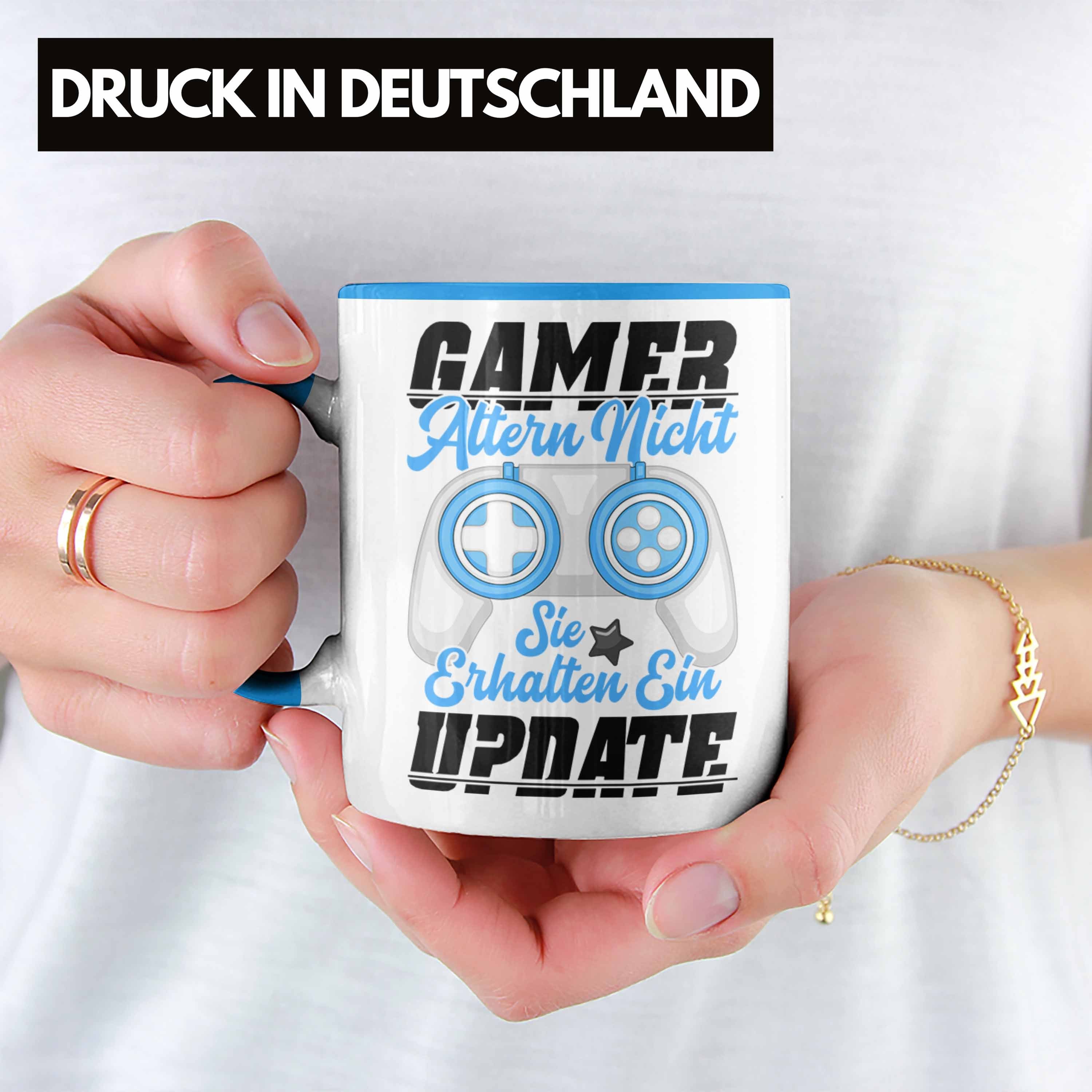 Zubehör Tasse Lustig Geschenkideen Gaming Blau Zocker Trendation Tasse Gamer Geschenk Mitbringsel Männer Spruch Trendation Zocken PC - Kinder Jungen Geburtstagsgeschenk