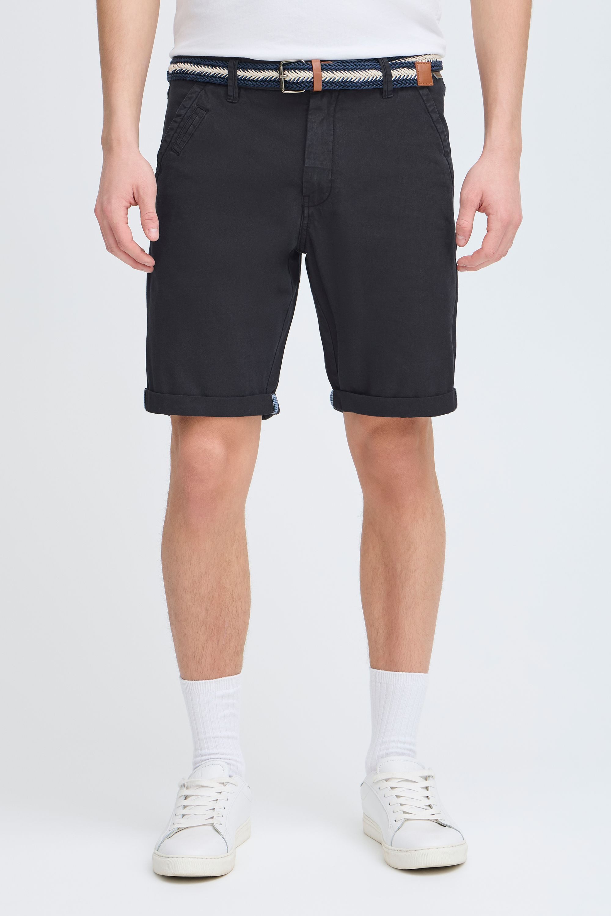 INDICODE Chinoshorts IDMews Kurze Hose mit Gürtel