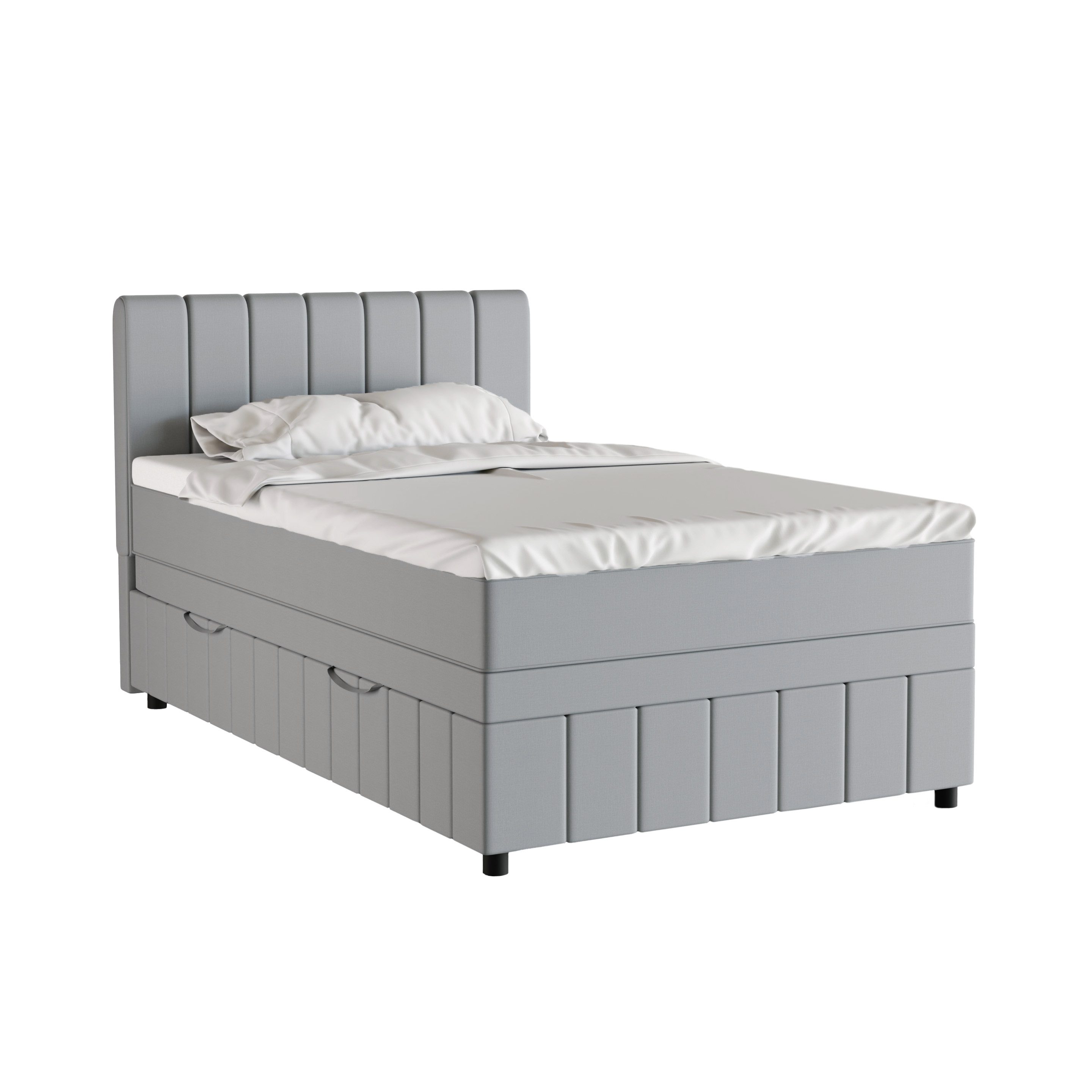 Homesy Boxbett Avalon besteht aus: Kopfteil mit Bettkast, Matratze und Topper, 90x200, 100x200, 120x200, Boxbett mit Bettkasten und Topper