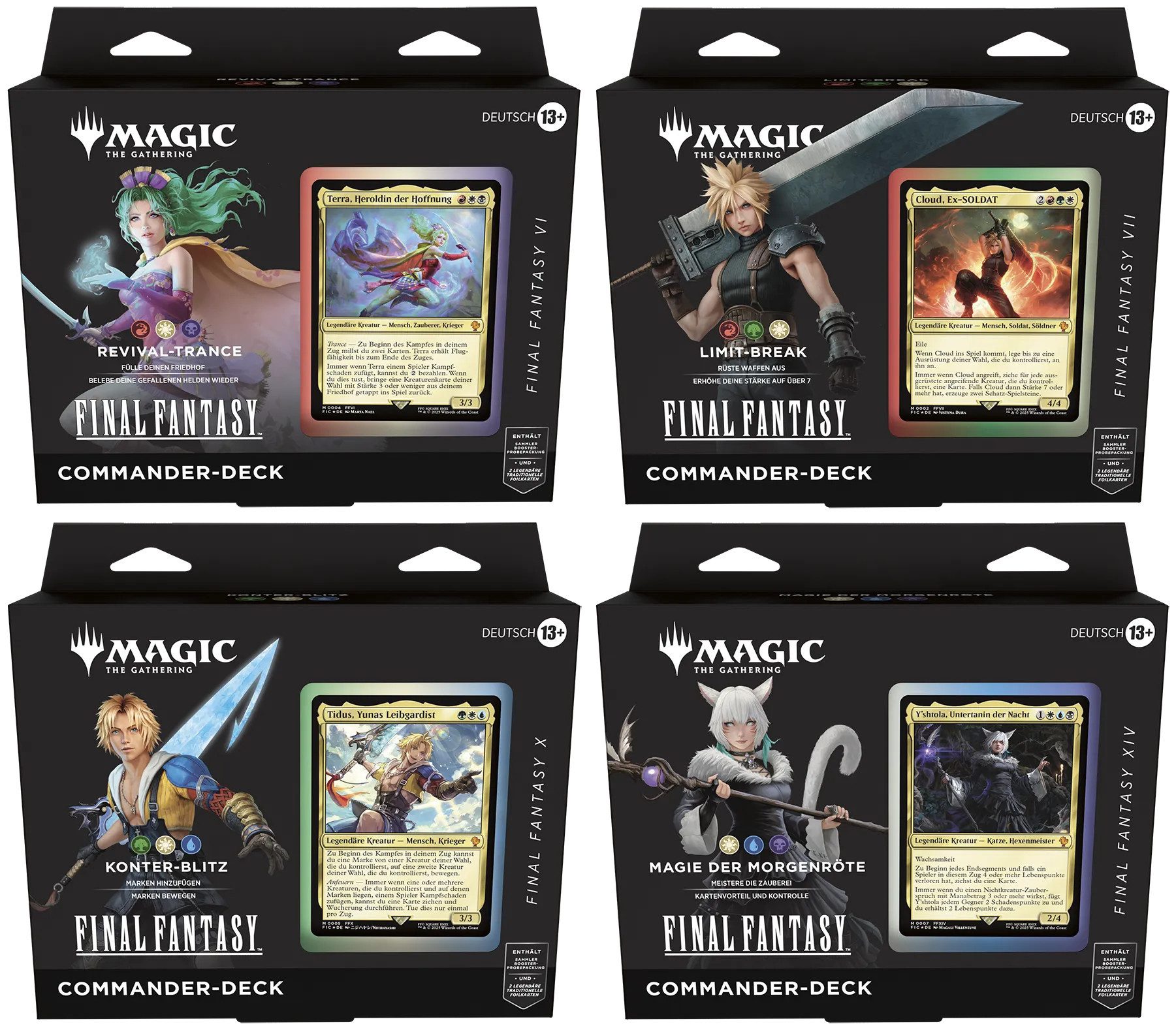 Magic the Gathering Sammelkarte Final Fantasy Commander Deck Set Deutsch, Enthält 4 Commander Decks