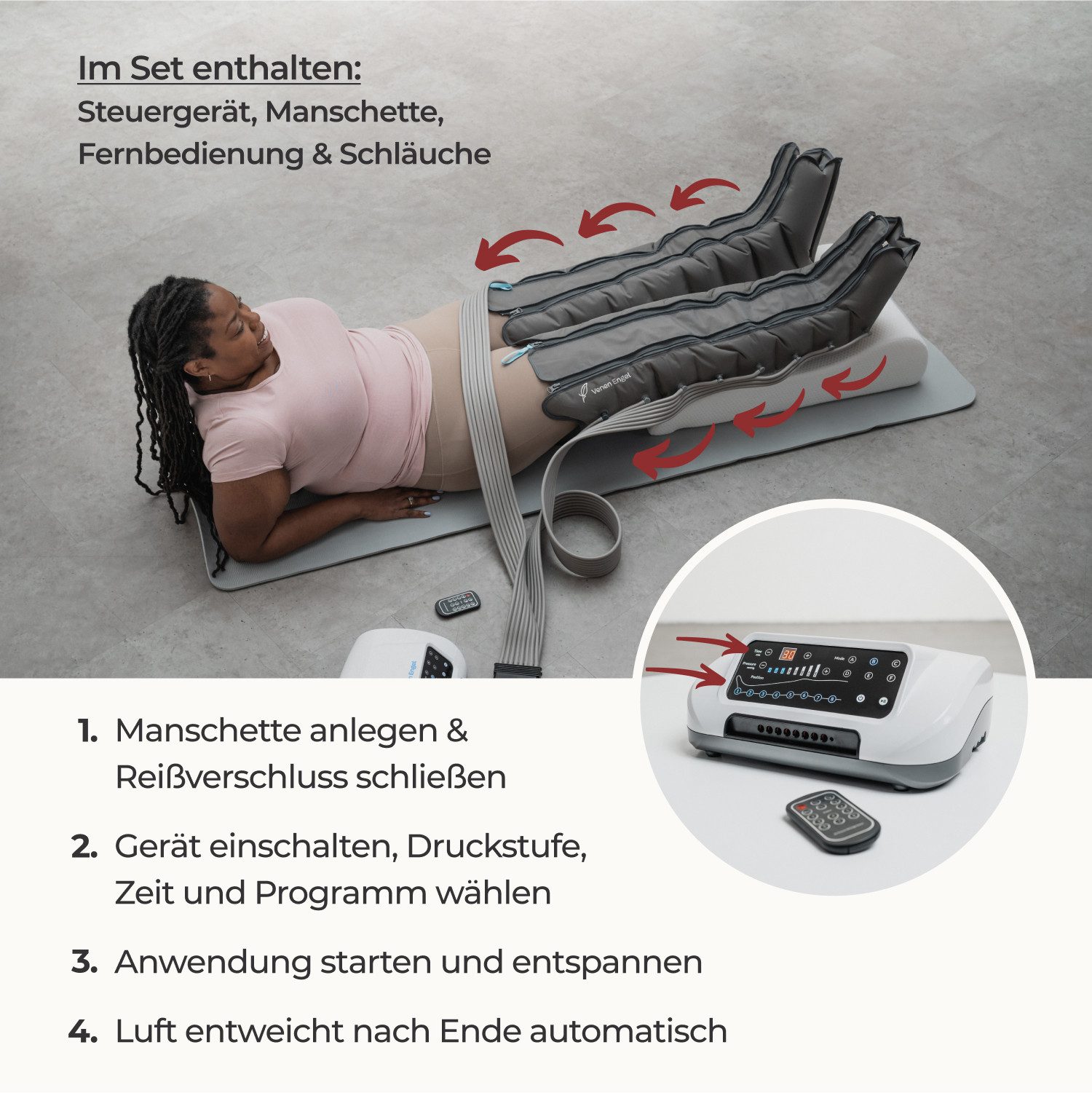 Venen Engel Massagegerät Venen Engel 8 Premium mit Beinmanschette, Medizinisch zertifiziert – Bild 5 von 5