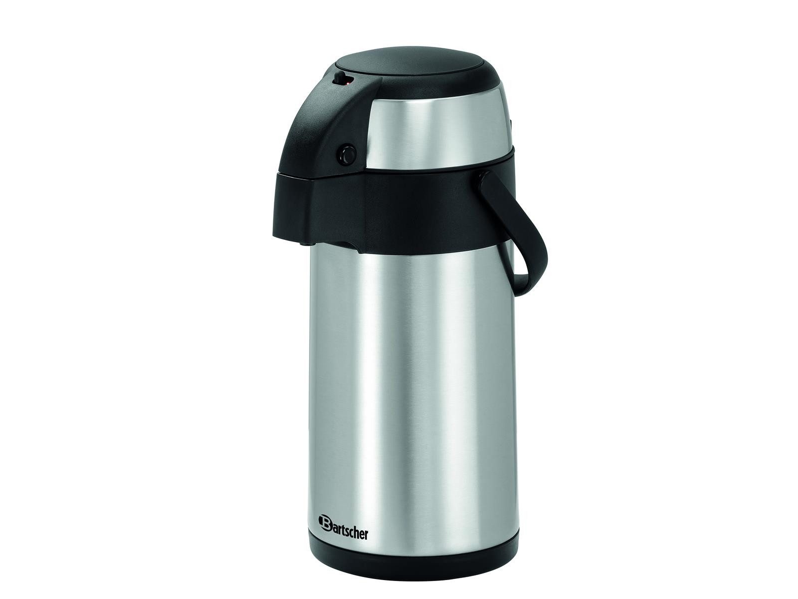 Bartscher Pump-Isolierkanne Isolierpumpkanne 3L, 3 Liter, Edelstahl, 150992