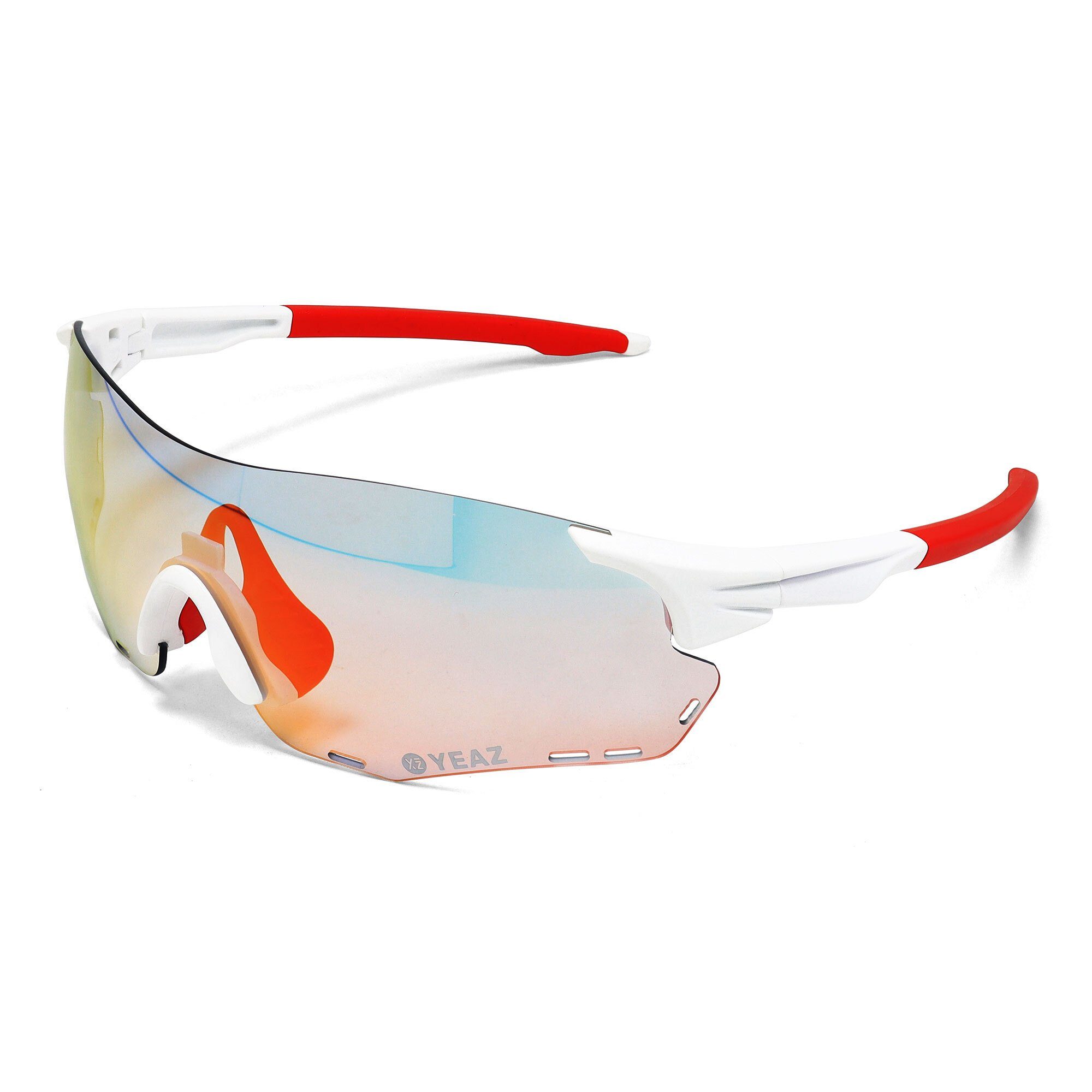 YEAZ Sportbrille SUNELATION Sport-Sonnenbrille weiß/blau, Sport-Sonnenbrille