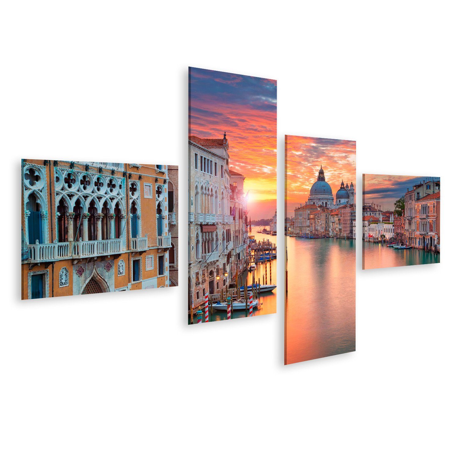 Leinwandbild Bild auf Leinwand Venedig im Sonnenlicht Canale Grand Gondoliere Wandb