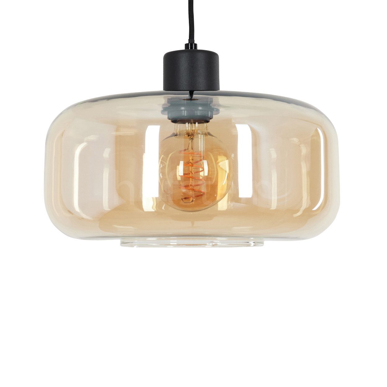 hofstein Hängeleuchte »Vizzini« Hängelampe aus Metall/Glas in Schwarz/Bernsteinfarben, ohne Leuchtmittel, mit Schirmen Glas, E27. € 79,99