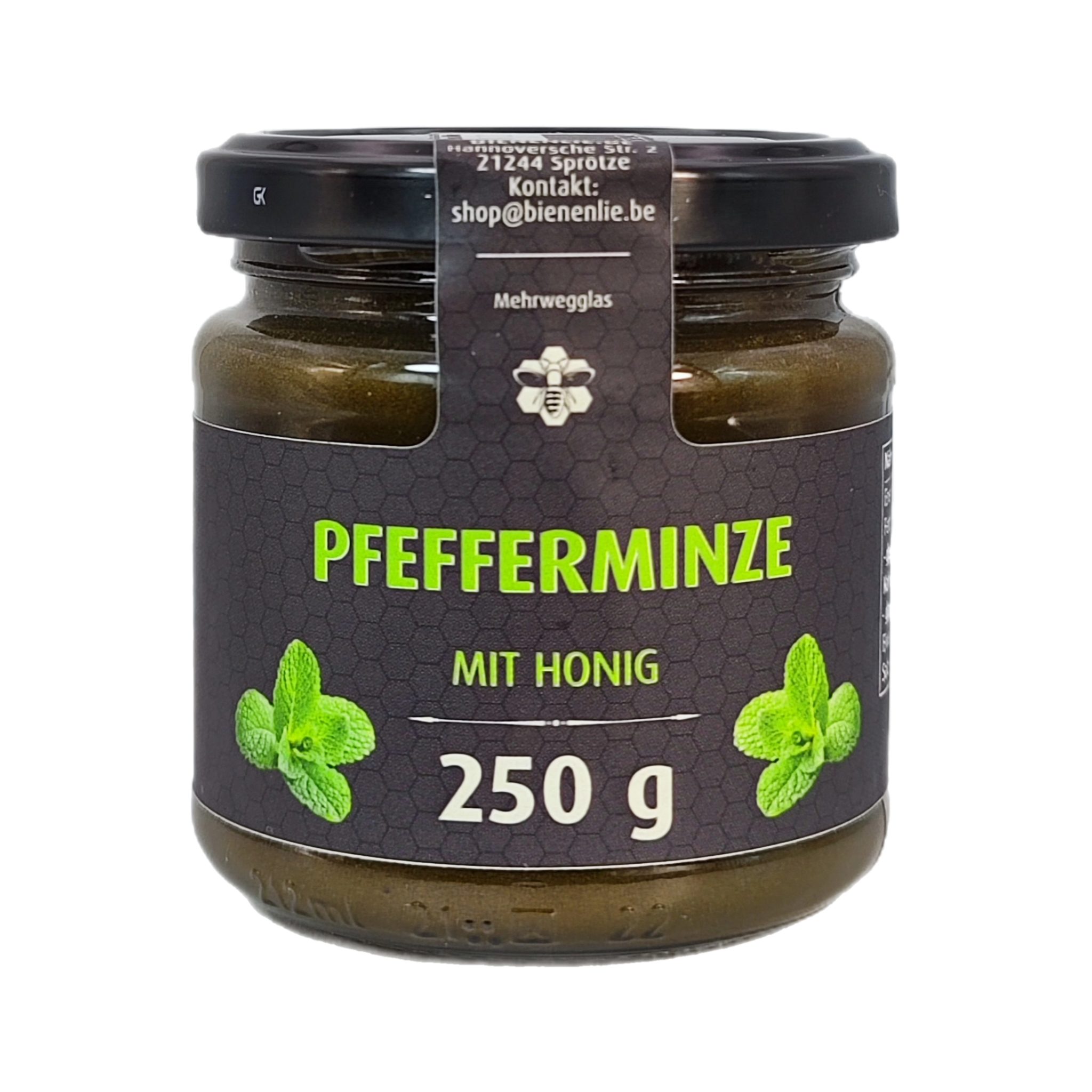 Imkerei BienenLie.be Honig Pfefferminze mit Honig - kühl & minzig, 250g, 1 x 250 g, 1 St.