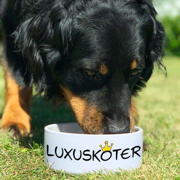 Cadouri Futternapf LUXUSKÖTER Design-Hundenapf, Futterschüssel für Hunde, Keramik, lebensmittelechter, schwerer Napf mit Motiv, 1000 ml