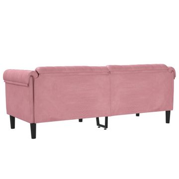 vidaXL Sofa Sofa 3-Sitzer Rosa Samt