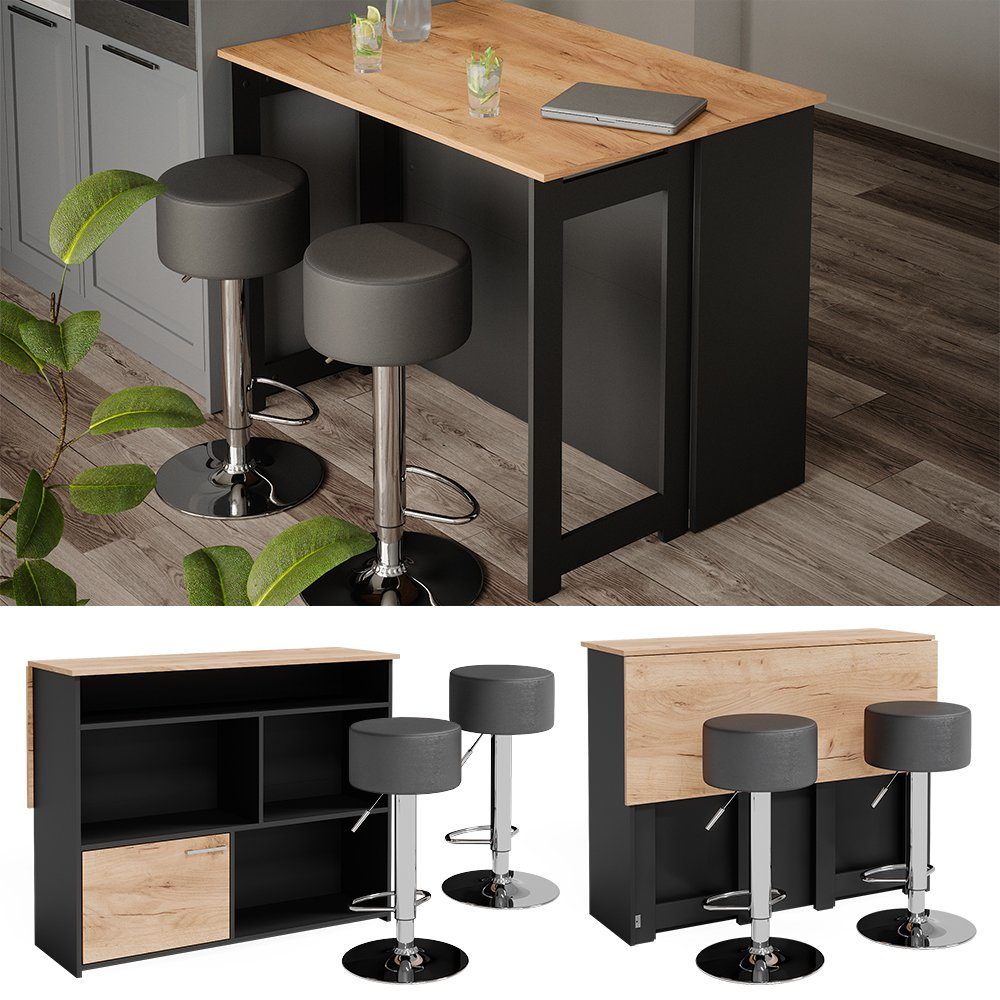 Vicco Bartisch Dominic, Goldkraft Eiche/Anthrazit, 116 günstig online kaufen