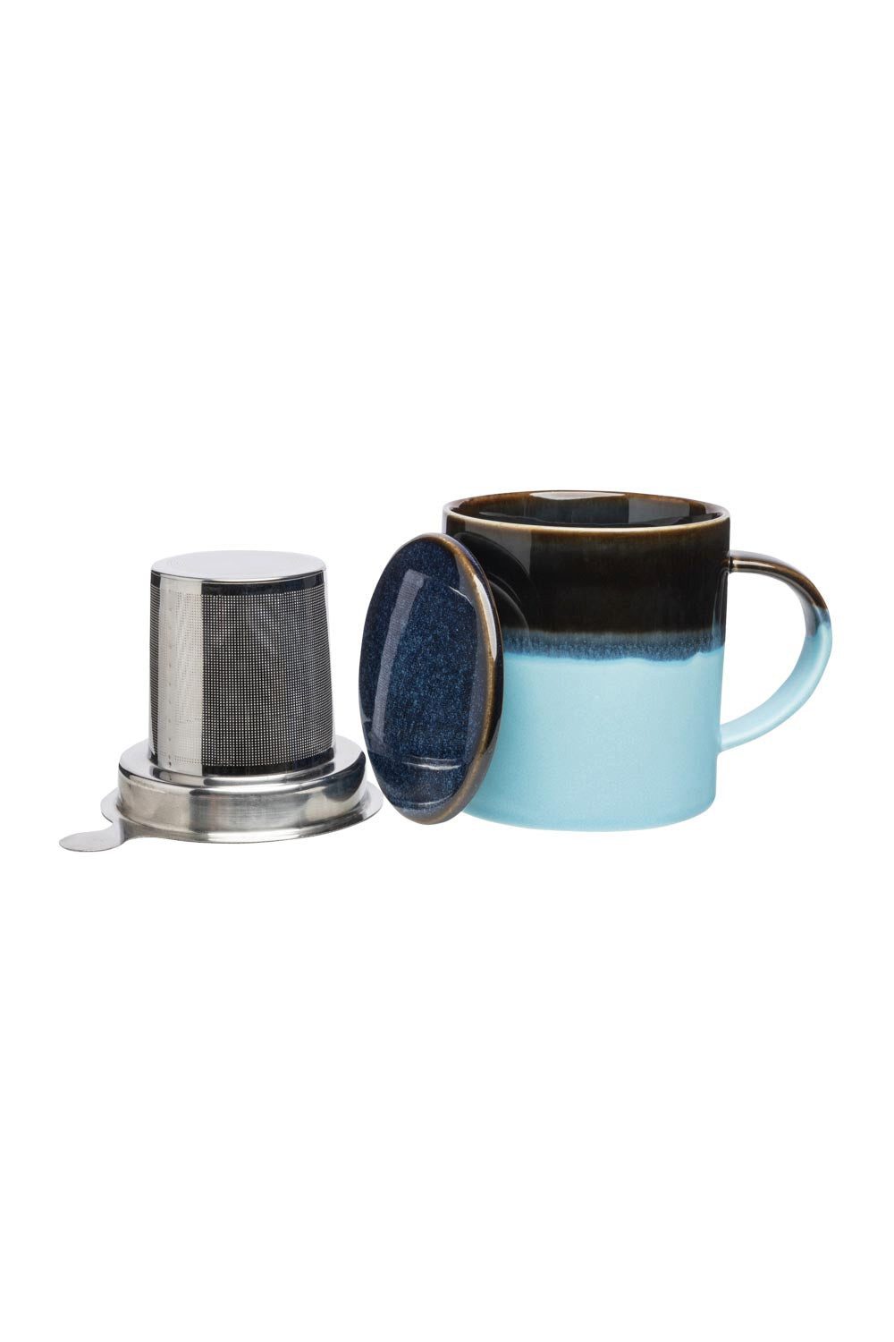 Tranquillo Tasse Tasse mit Teesieb INDUSTRIAL 410 ml blau