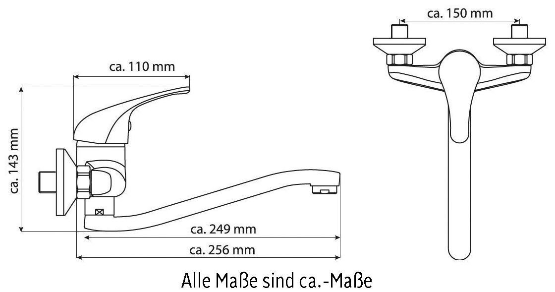 Einhebelarmatur WIEN VEROSAN Spültischarmatur Wand