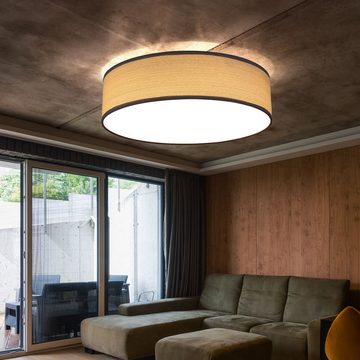etc-shop LED Deckenleuchte, Leuchtmittel inklusive, Warmweiß, Decken Lampe Wohn Schlaf Zimmer Holz Optik Strahler Flur-