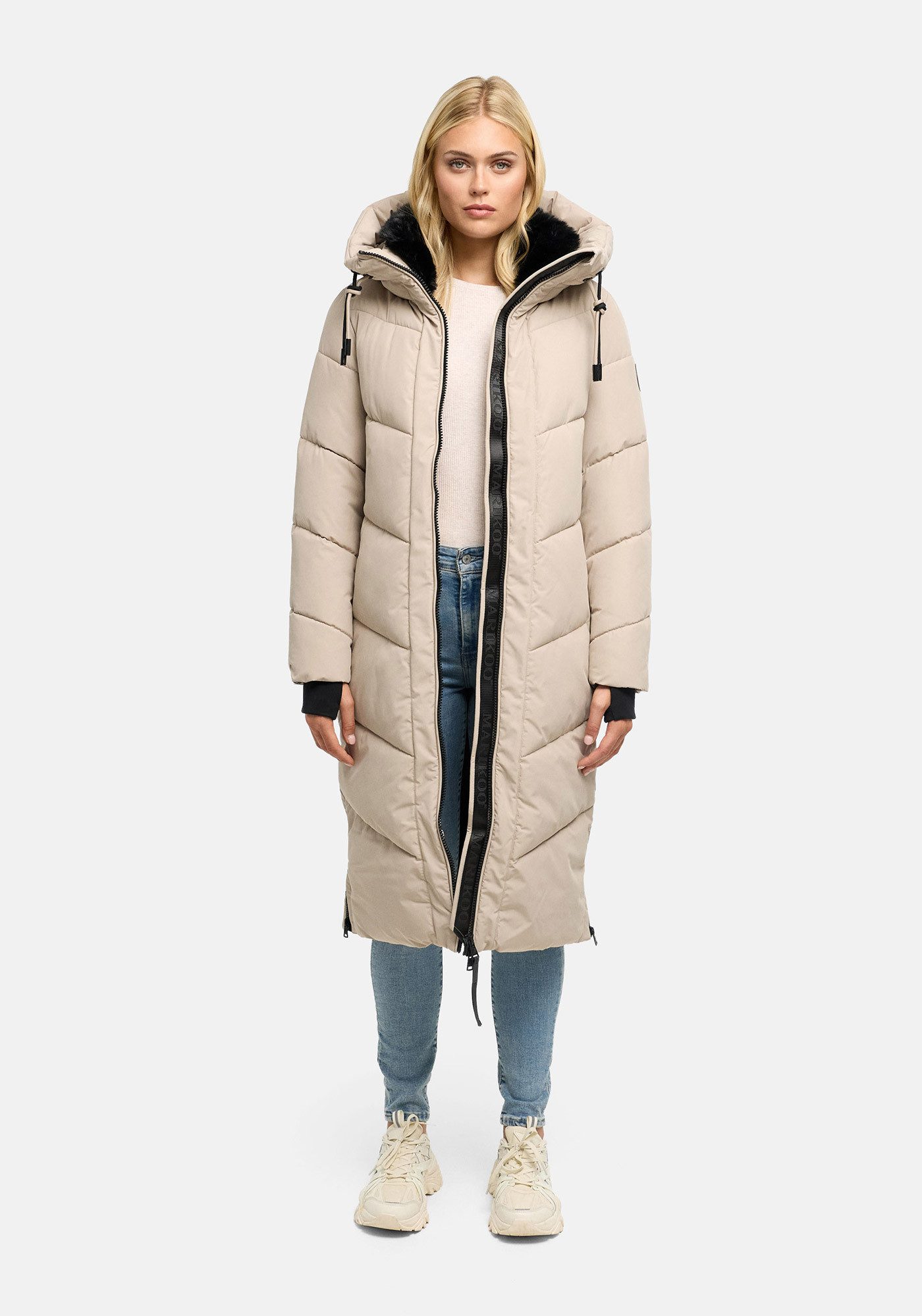 Marikoo Winterjacke Nadaree XVI Stepp Mantel mit großer Kapuze – Bild 2 von 5