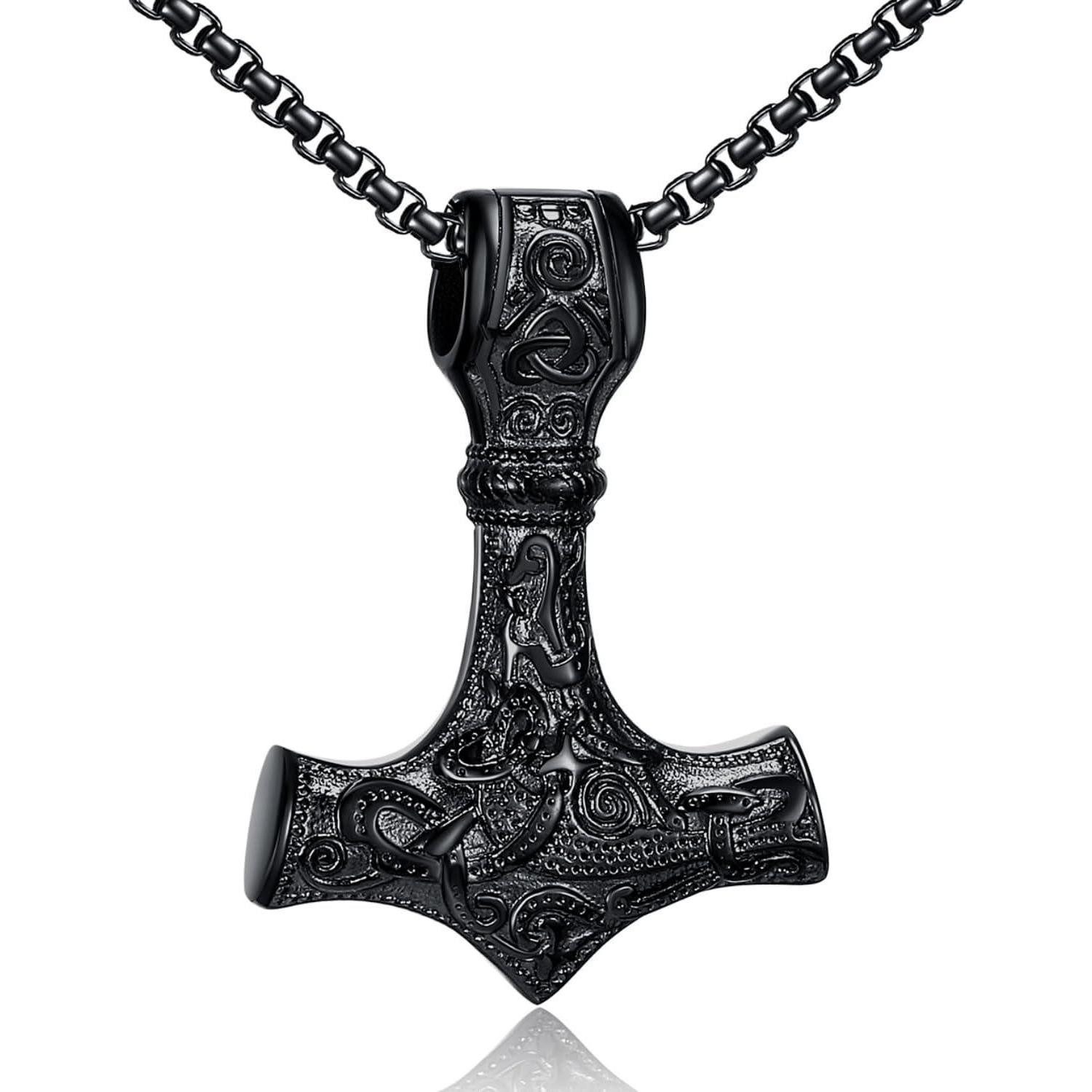 LuxusKollektion Kette mit Anhänger Wikinger Thors Hammer Halskette Edelstah günstig online kaufen