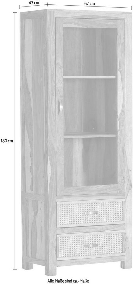 Gutmann Factory Vitrine Zulu mit Wiener Geflecht Einsätzen