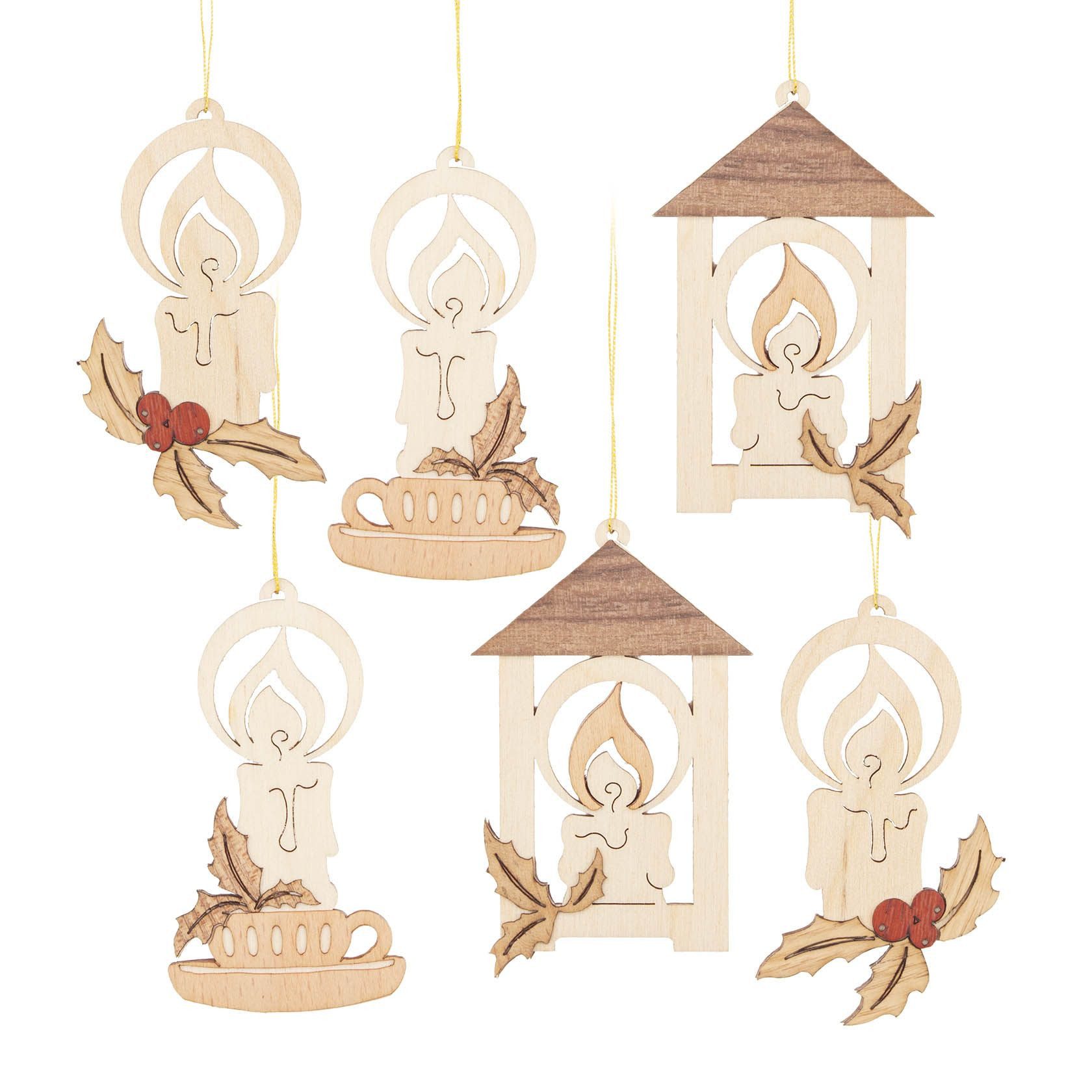 Dregeno Erzgebirge Christbaumschmuck Christbaumschmuck Kerzen 6er-Set natur Höhe 8cm NEU