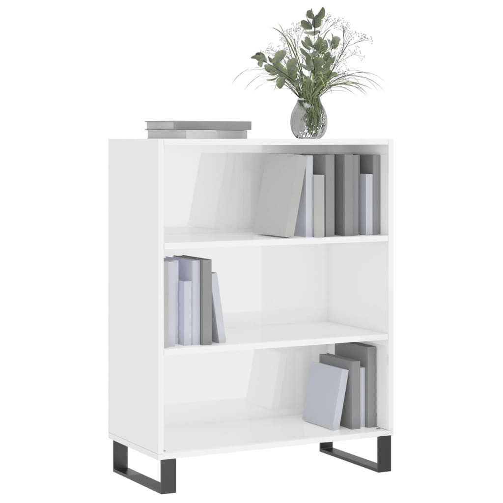 vidaXL Standregal Regalschrank Hochglanz-Weiß 69,5x32,5x90 cm günstig online kaufen