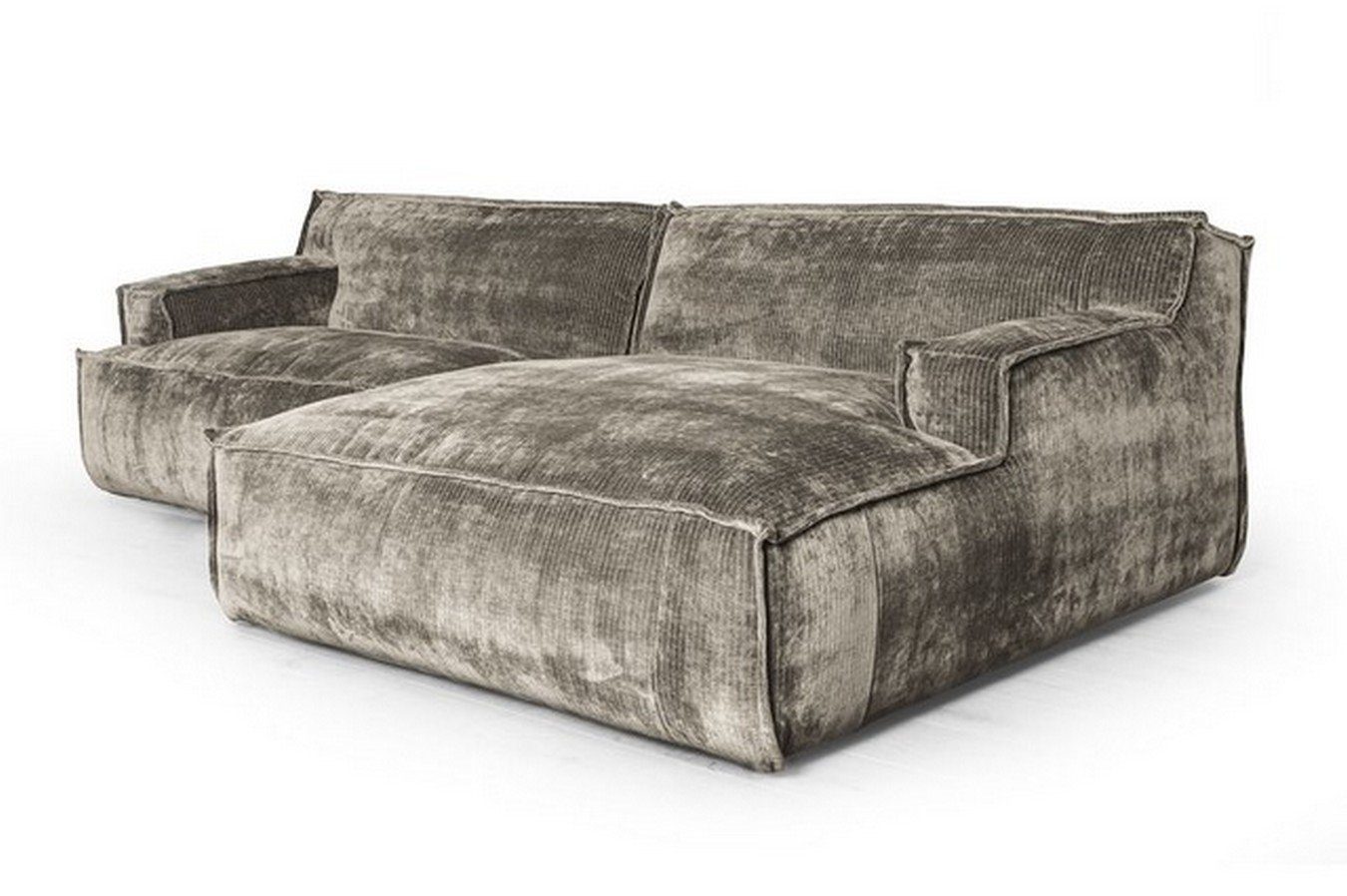 [Hohe Qualität, niedriger Preis] daslagerhaus living Sofa taupe Plantes Ecksofa Cord