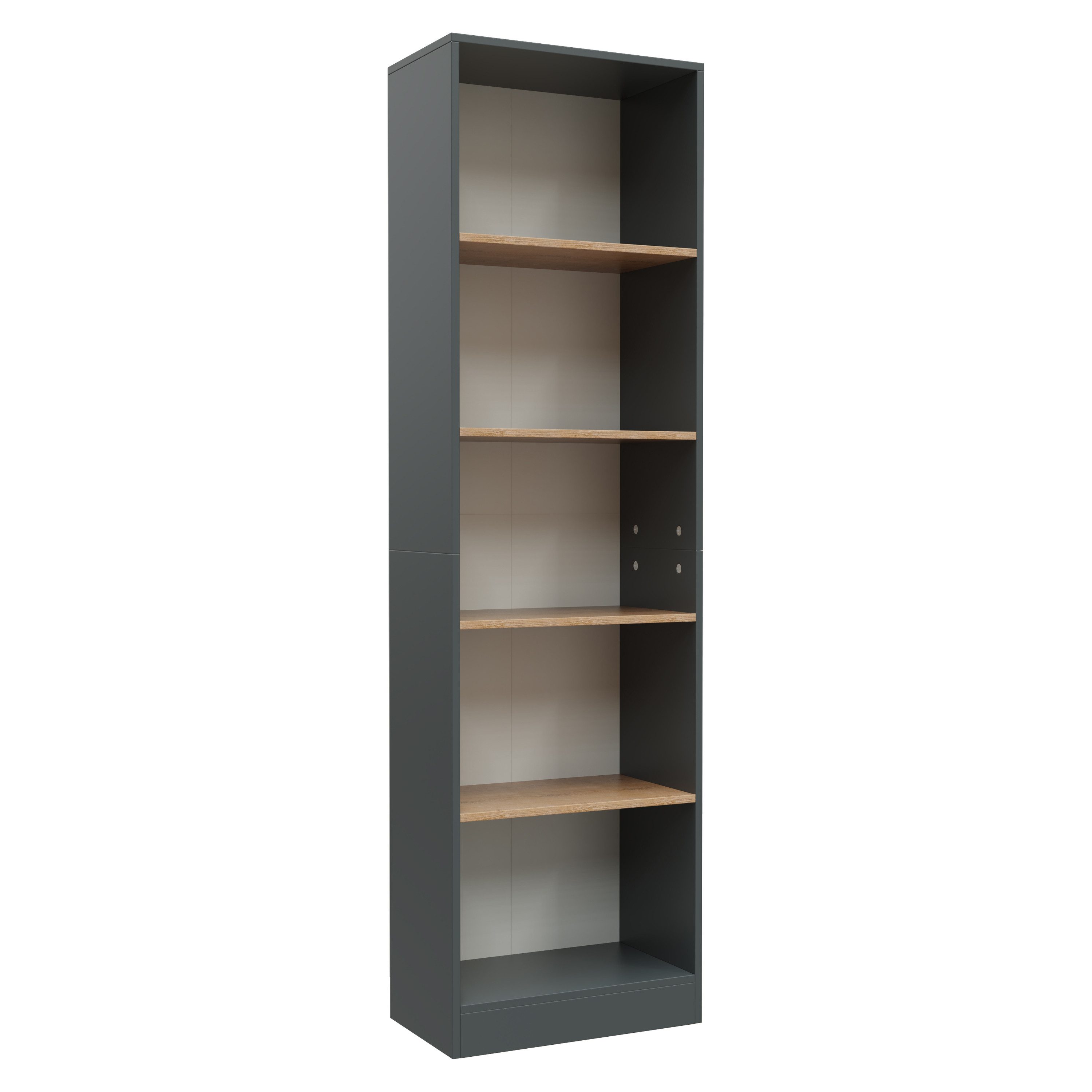 VCM Standregal Dilos Bücherregal B. 52 x T. 30 x H. 183 cm, für Aktenordner, Büroregal mit 5 Fächern – Bild 2 von 5