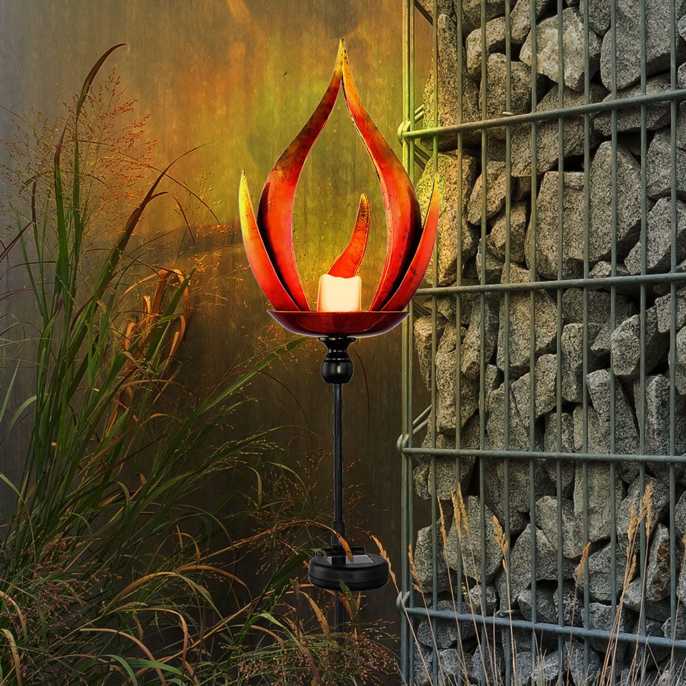 GLOBO LIGHTING Außen-Stehlampe, LED-Leuchtmittel fest verbaut, Warmweiß, Solarleuchte Solarlampe Außenleuchte Gartenleuchte