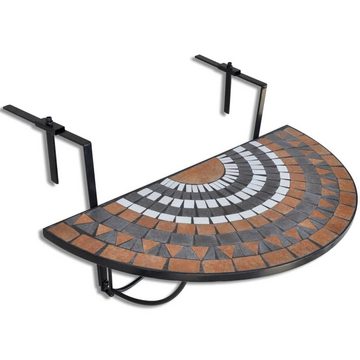 vidaXL Gartentisch Balkonhängetisch Mosaik Terracotta und Weiß (1-St)