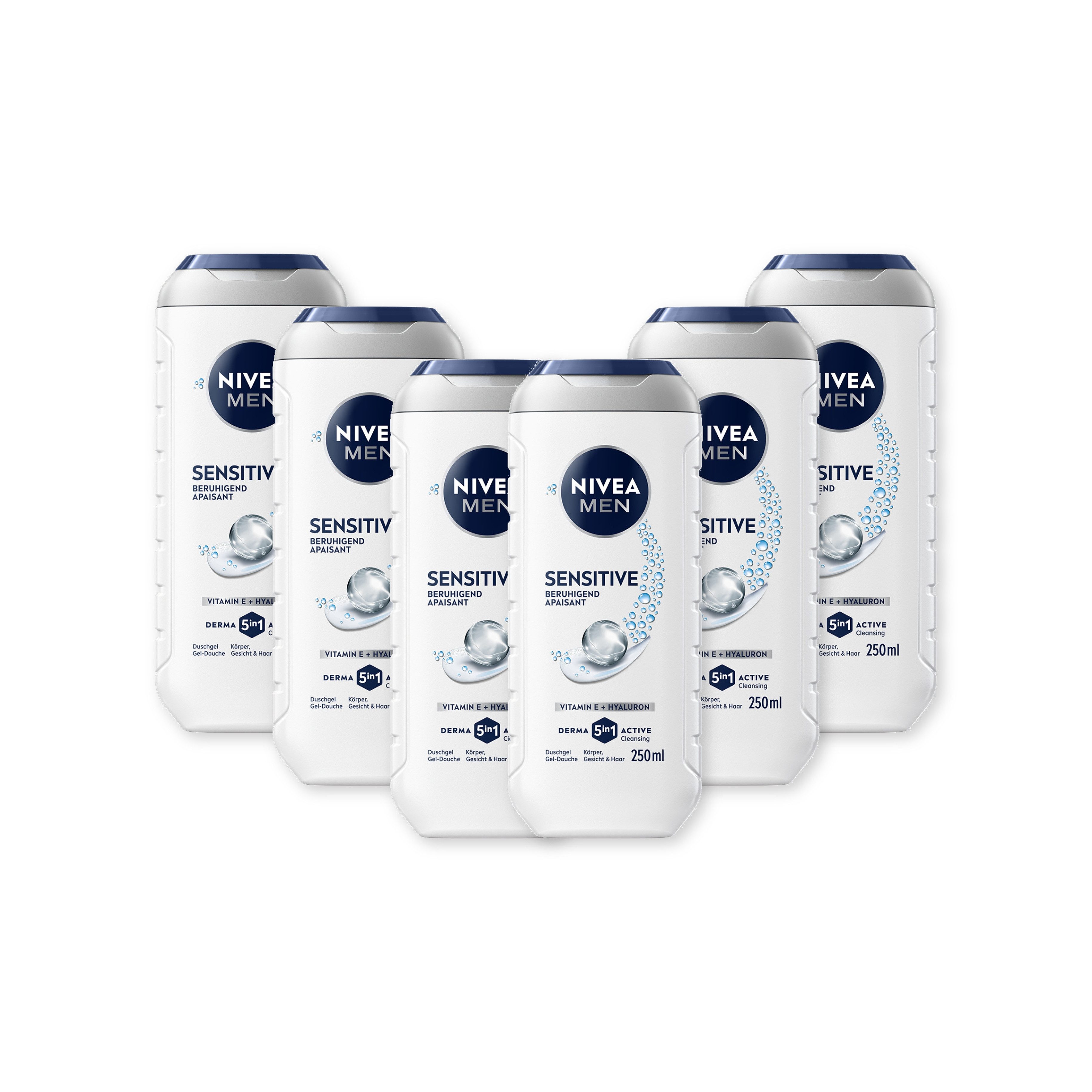 Nivea Men Duschgel Pflegedusche Sensitive 6 x 250ml, 6-tlg.