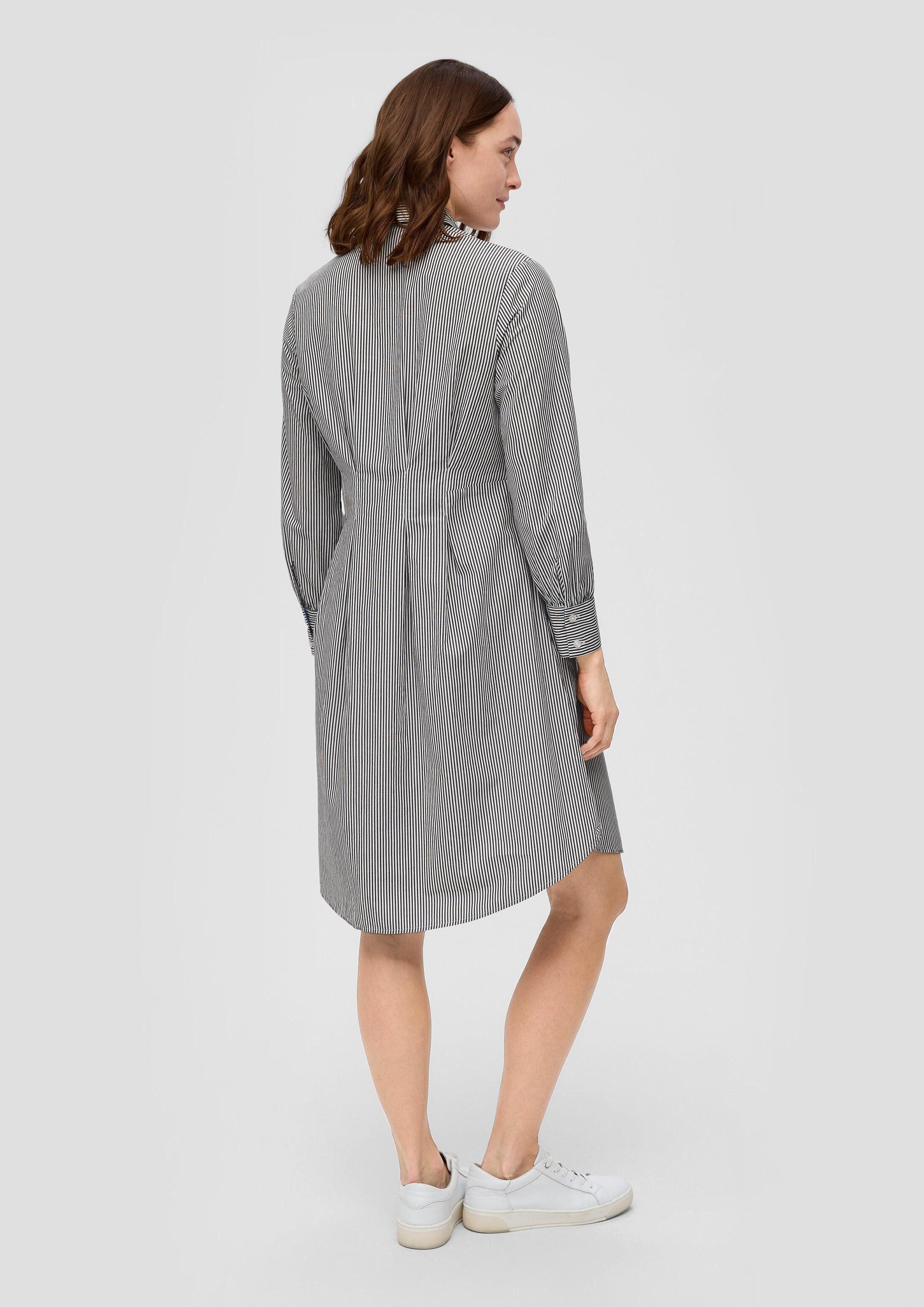 s.Oliver Minikleid Kleid Gestreiftes Hemdblusenkleid aus Popeline