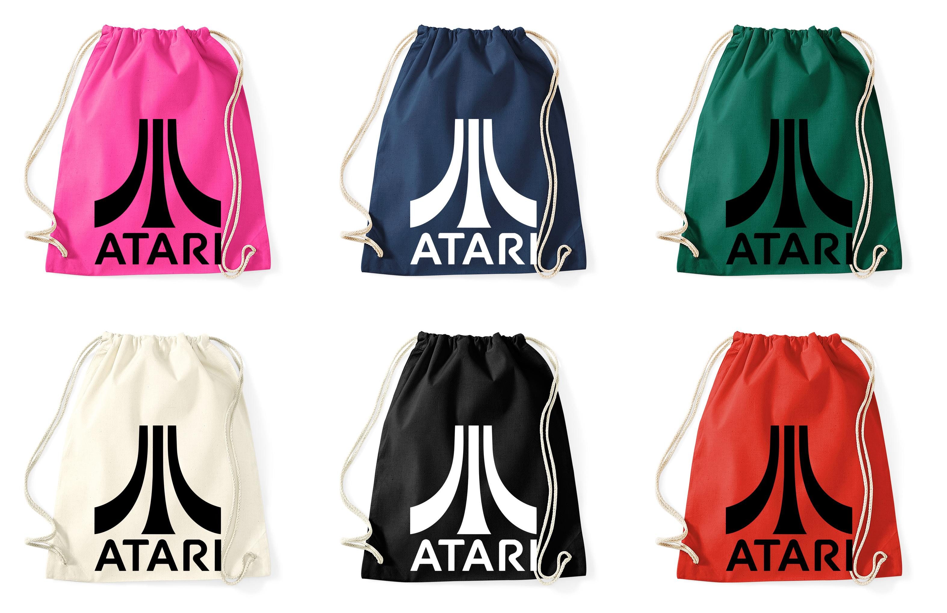 Blondie & Brownie Turnbeutel Atari Retro Gaming Turnbeutel Baumwolle Gym Bag Kult Design (Einzeln, Einzelartikel), Atari Retro Gaming Turnbeutel Baumwolle Sport Beutel Kult
