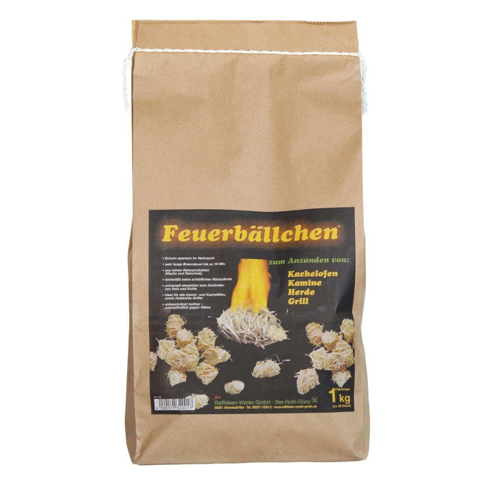 Grillanzünder Raiffeisenwaren Feuerbällchen Anzünder, Inhalt 1 kg, Brenndauer 10 min