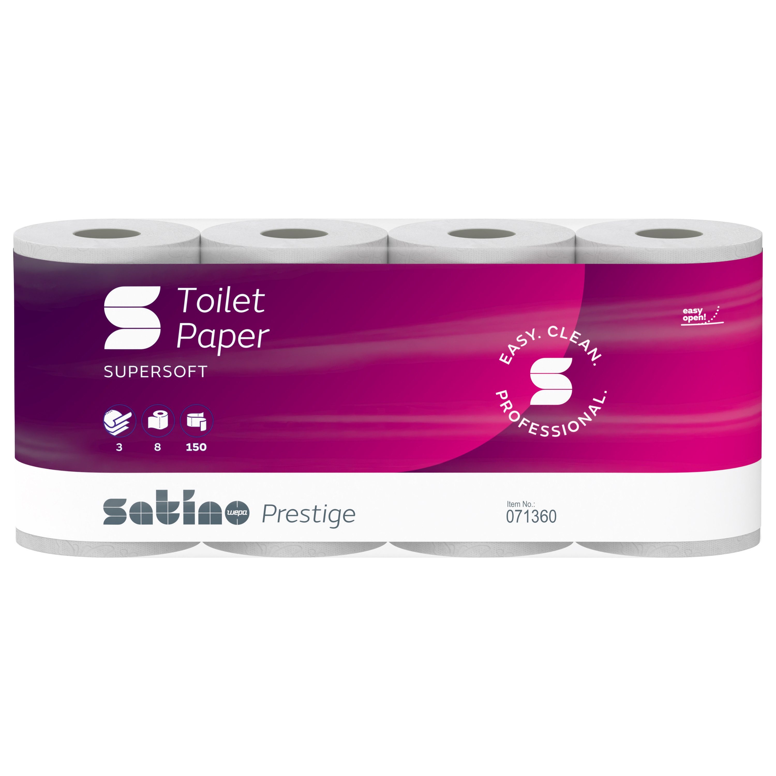 SATINO Toilettenpapier 3-lagig - 128 Rollen (128-St. 128 Rollen á 150 Blatt)