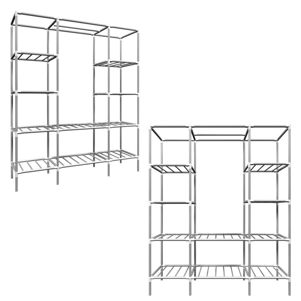 Breiter Regal eyepower Kleiderschrank Stecksystem Metall Kleiderschrank Kleiderstange Schrank XXL