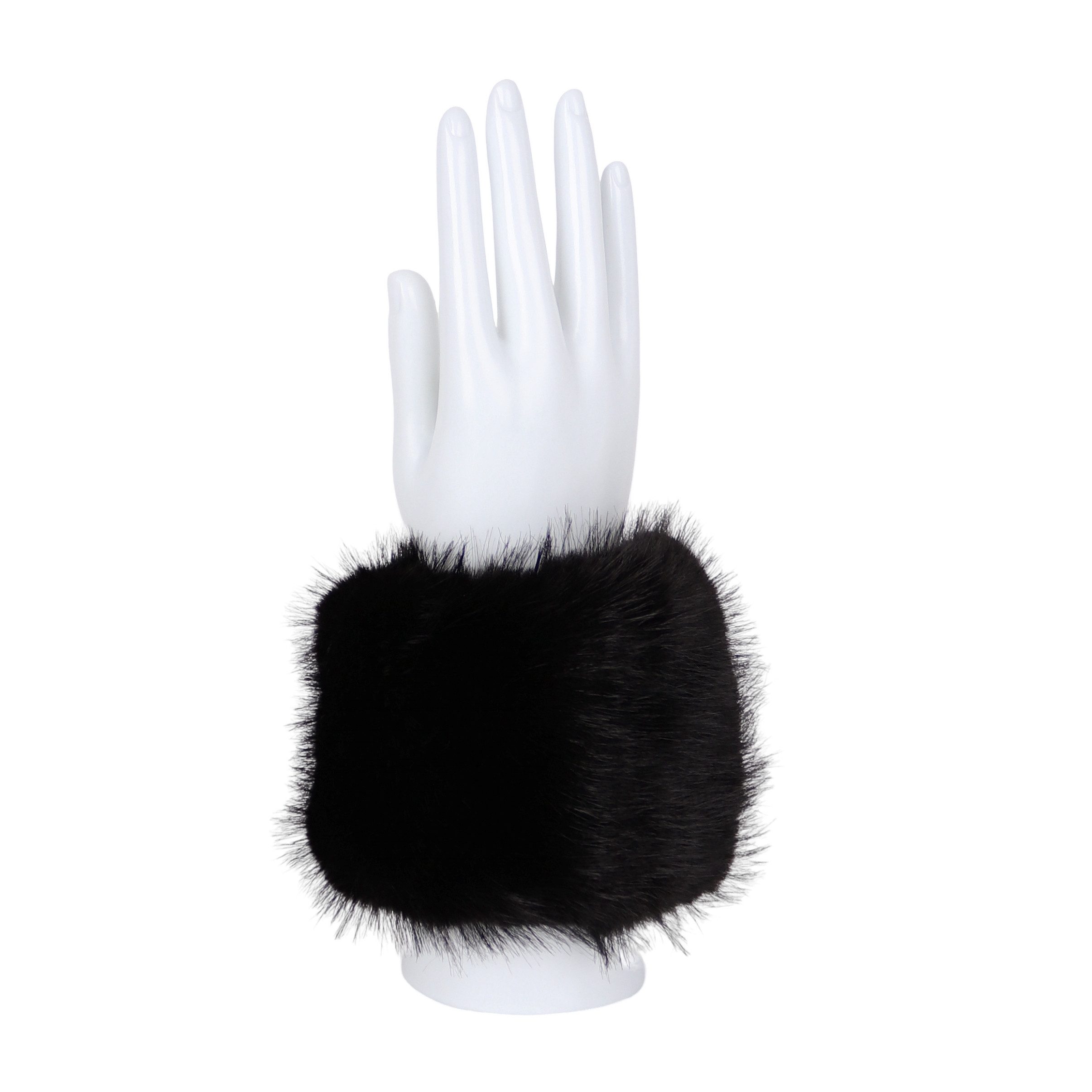MIRROSI Armstulpen Damen Stulpen aus Kunstfell, Handgelenke, gefüttert flauschige Pulswärmer mit Gummizug ideal für Winter