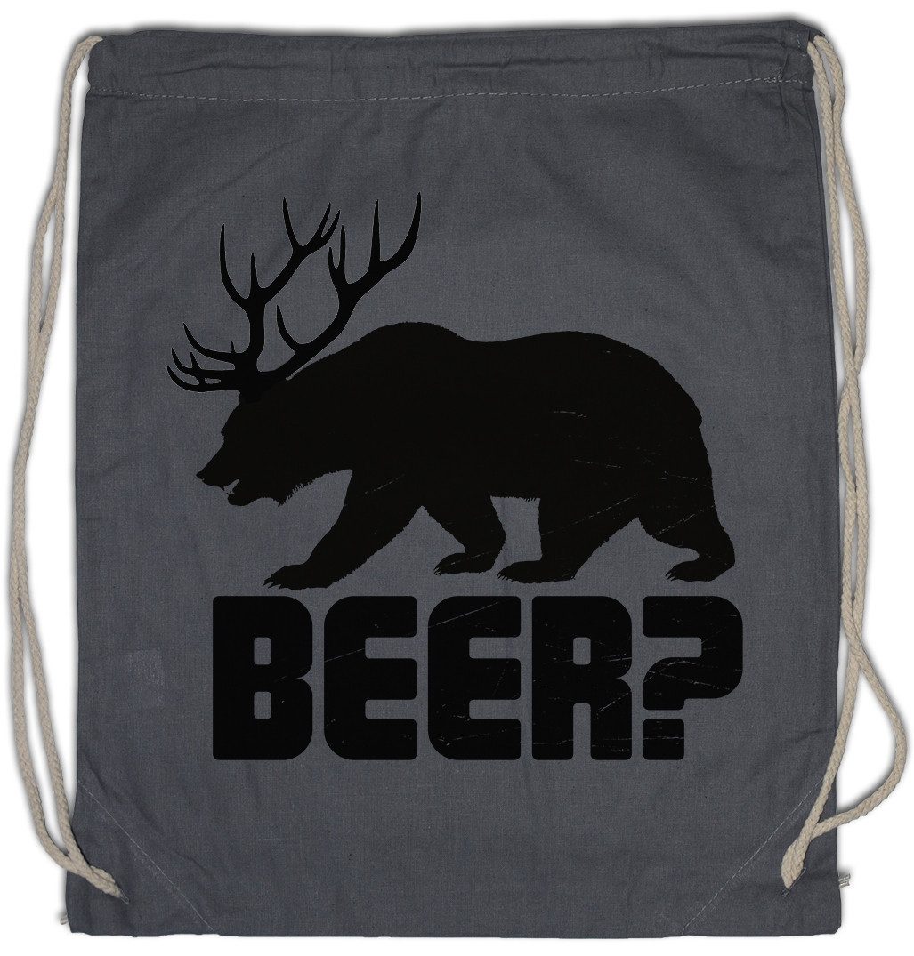 Urban Backwoods Turnbeutel Beer Turnbeutel Bier Hirsch Reh Jagd Jäger Bär Geweih Deer Bear Fun (1-tlg), Hunt Antlers Hunter Alcohol
