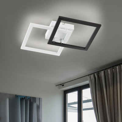 etc-shop LED Deckenleuchte, LED-Leuchtmittel fest verbaut, Warmweiß, LED Decken Lampe Wohn Ess Schlaf Zimmer Beleuchtung quadrat